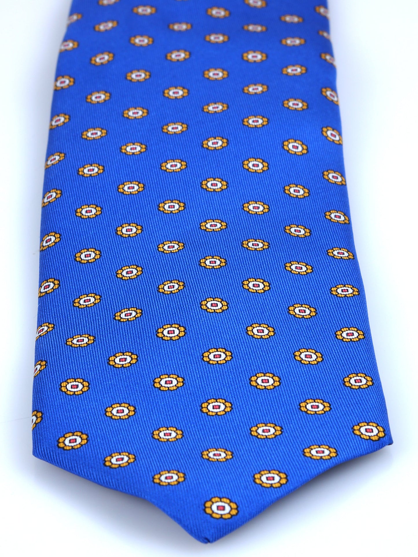 3 Fold Electric blue Printed Silk Tie VANNY