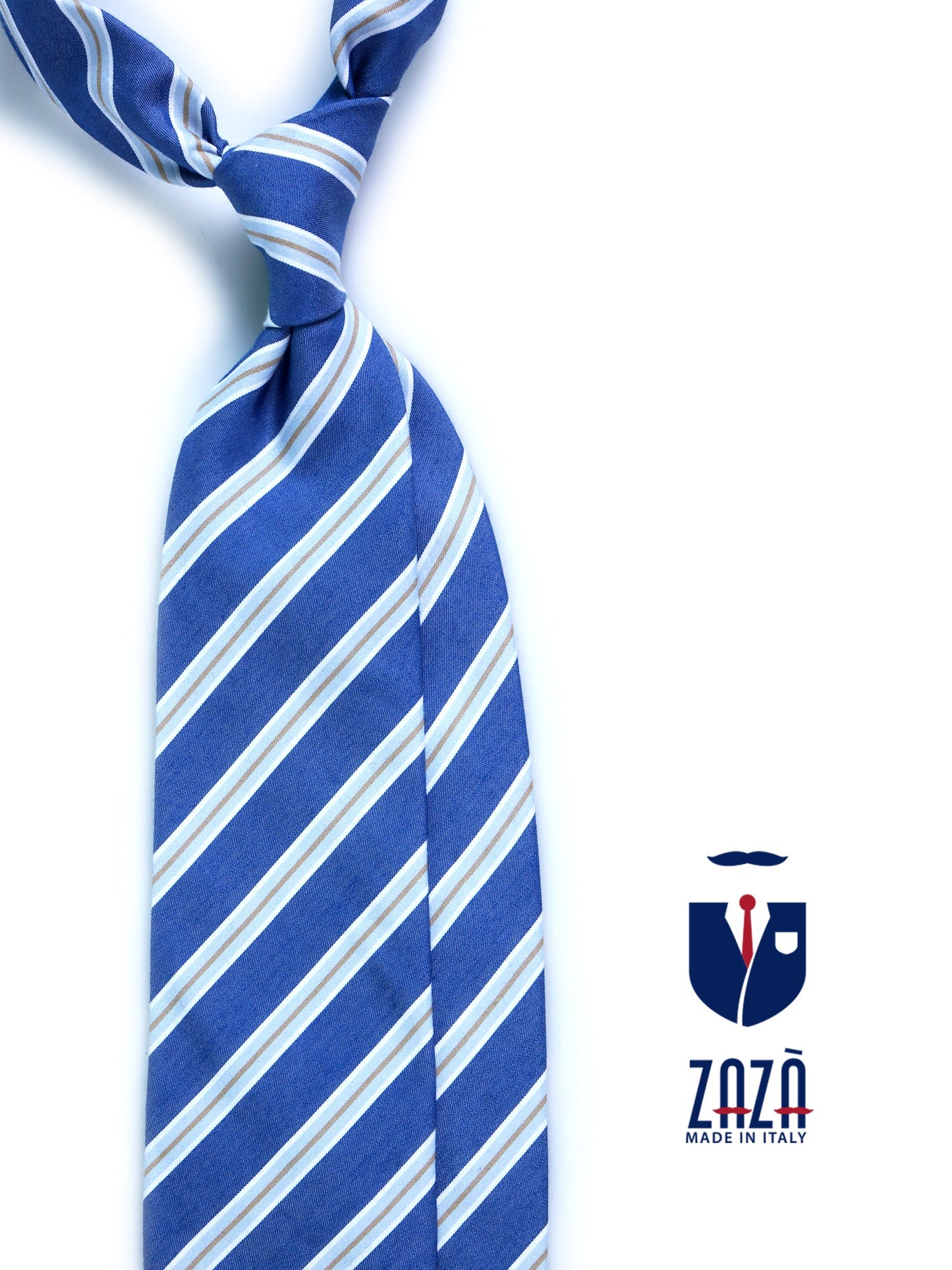 Blue 3 Fold LELLA Tie in Cotton