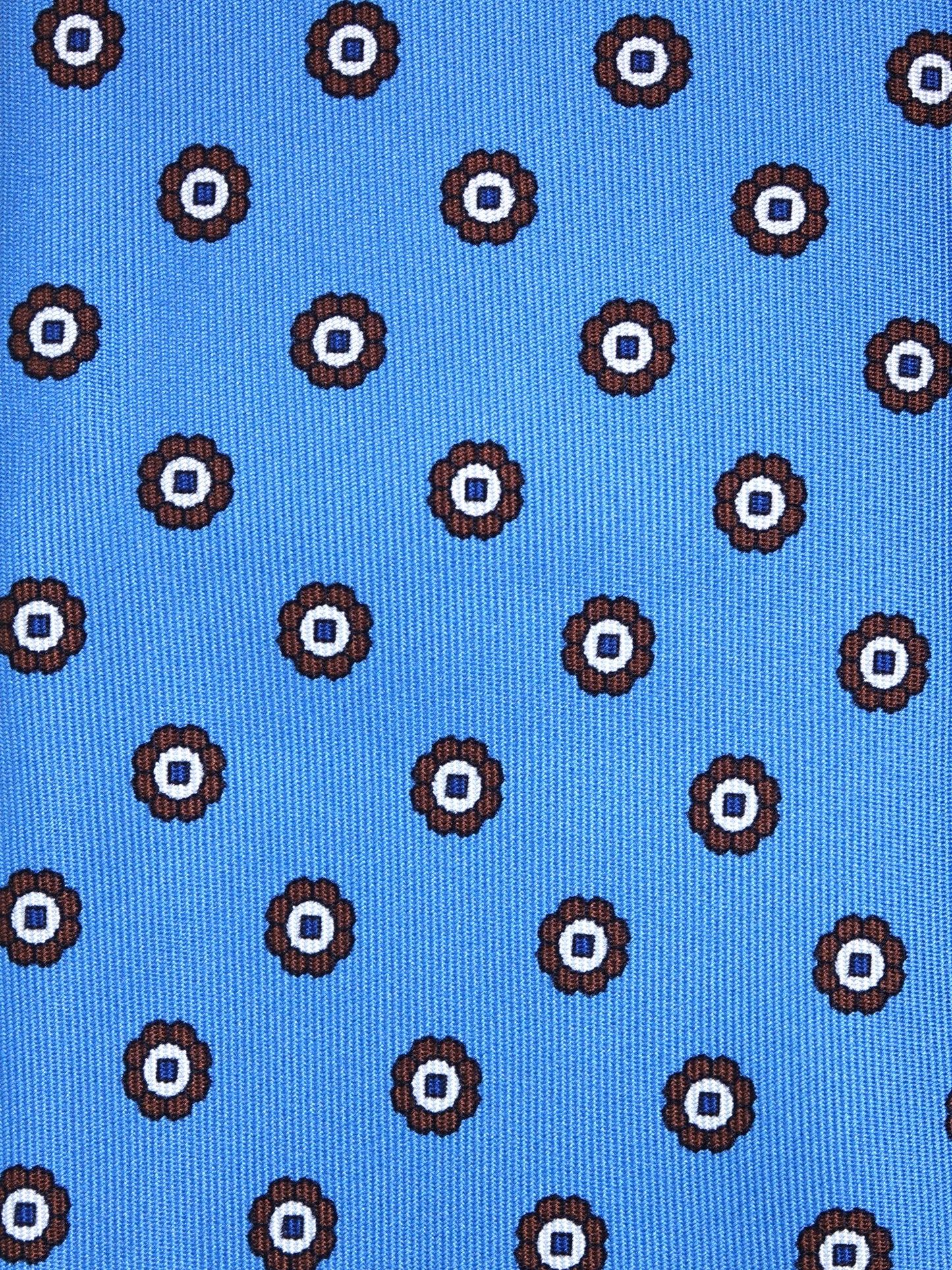 3 fold light blue Printed silk tie VANNY