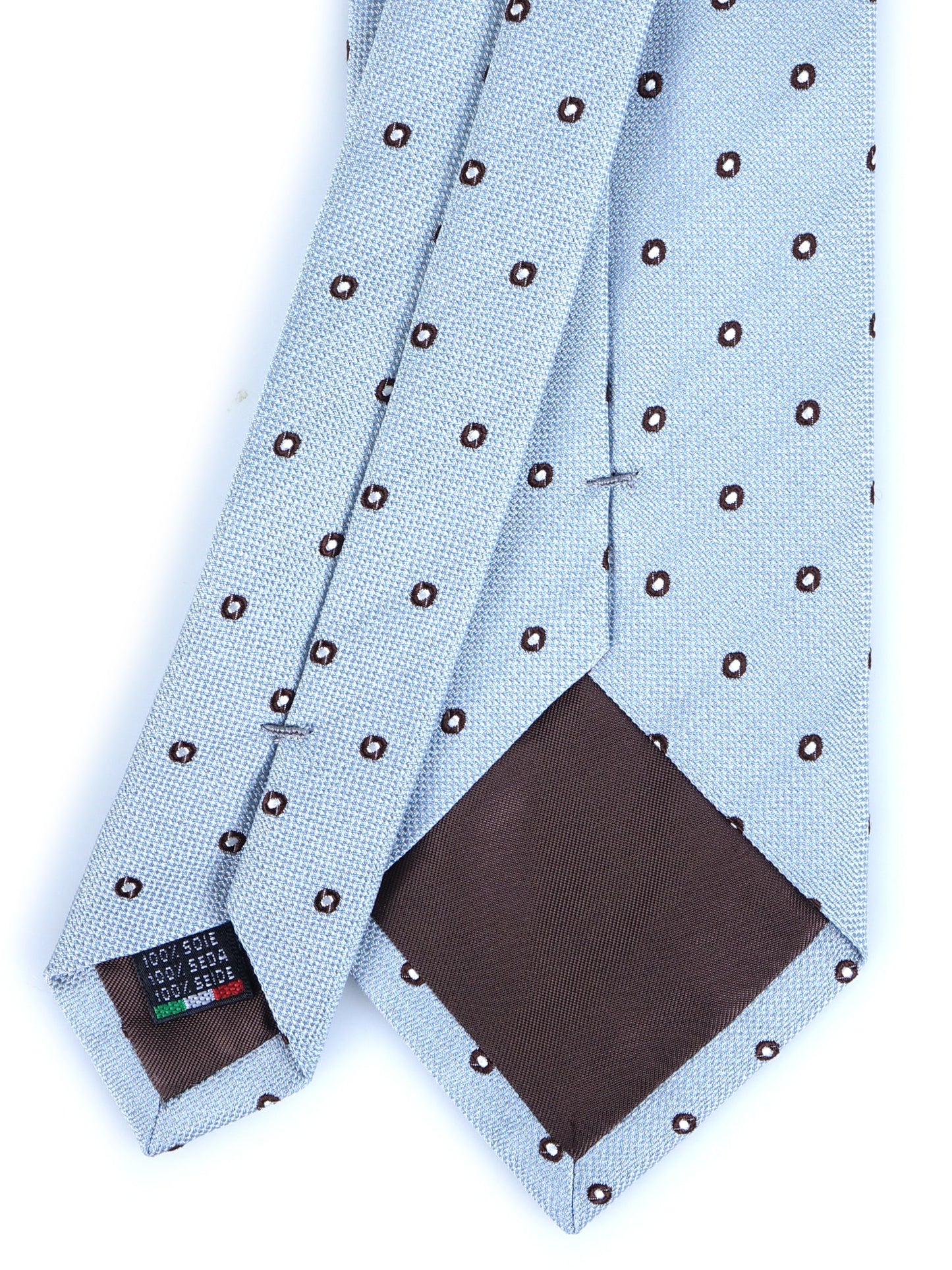 3 Fold Light Blue Silk Jacquard Tie BRIGITTE