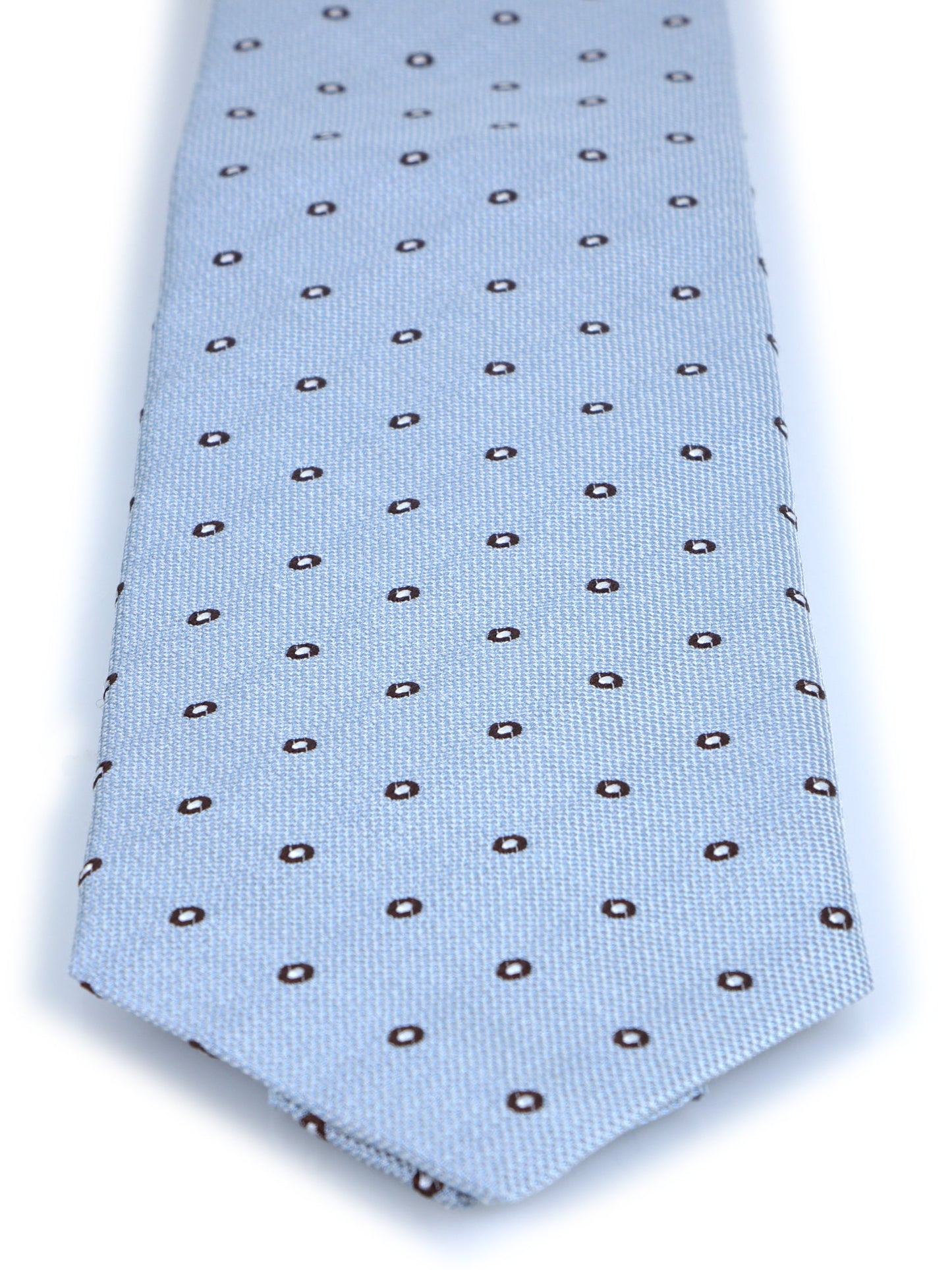 3 Fold Light Blue Silk Jacquard Tie BRIGITTE