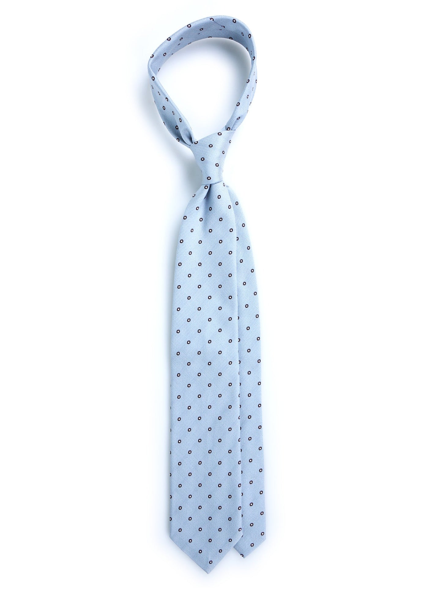 3 Fold Light Blue Silk Jacquard Tie BRIGITTE