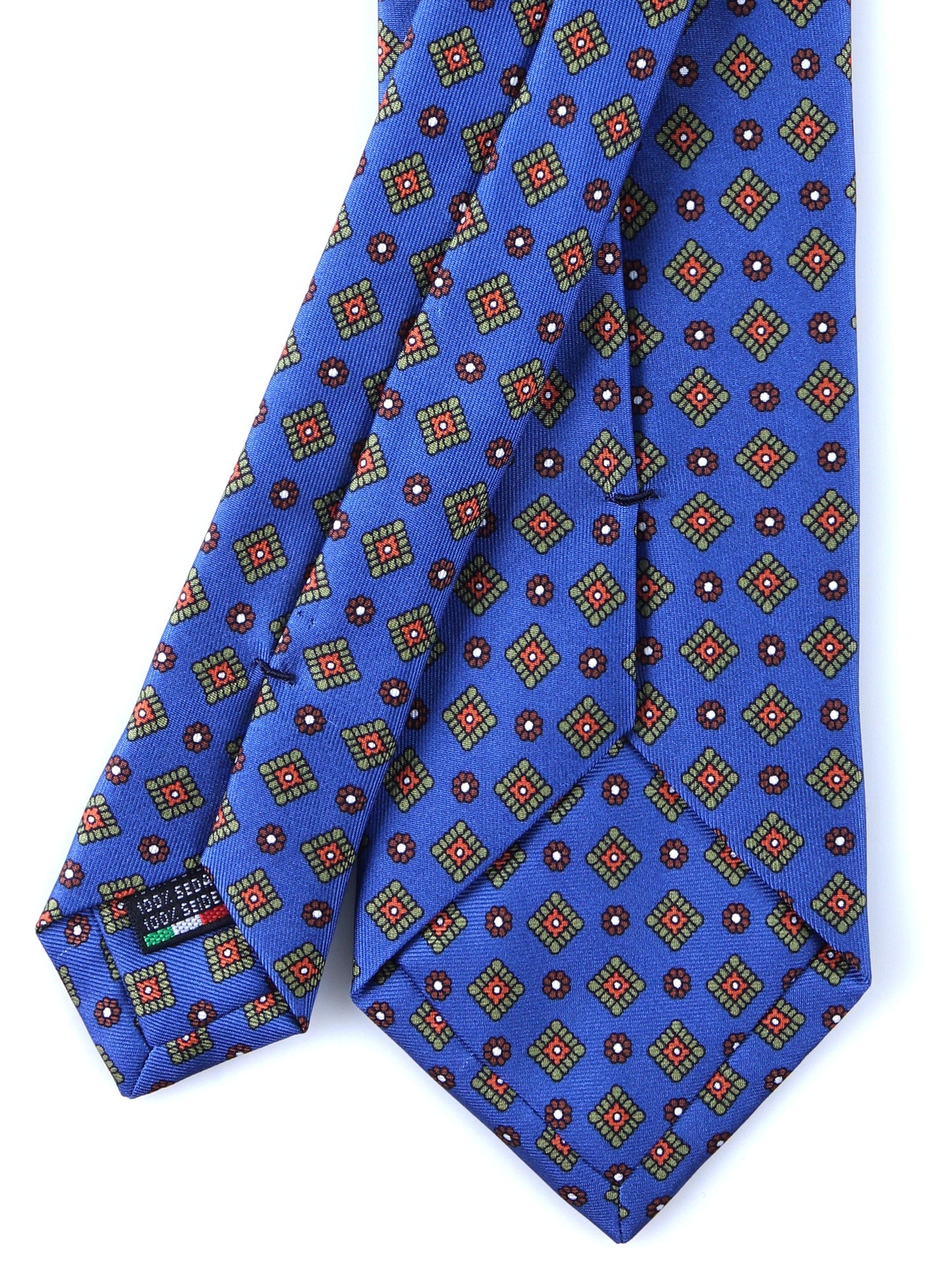 Light Blue 3 Folds MARGY Printed Silk Tie