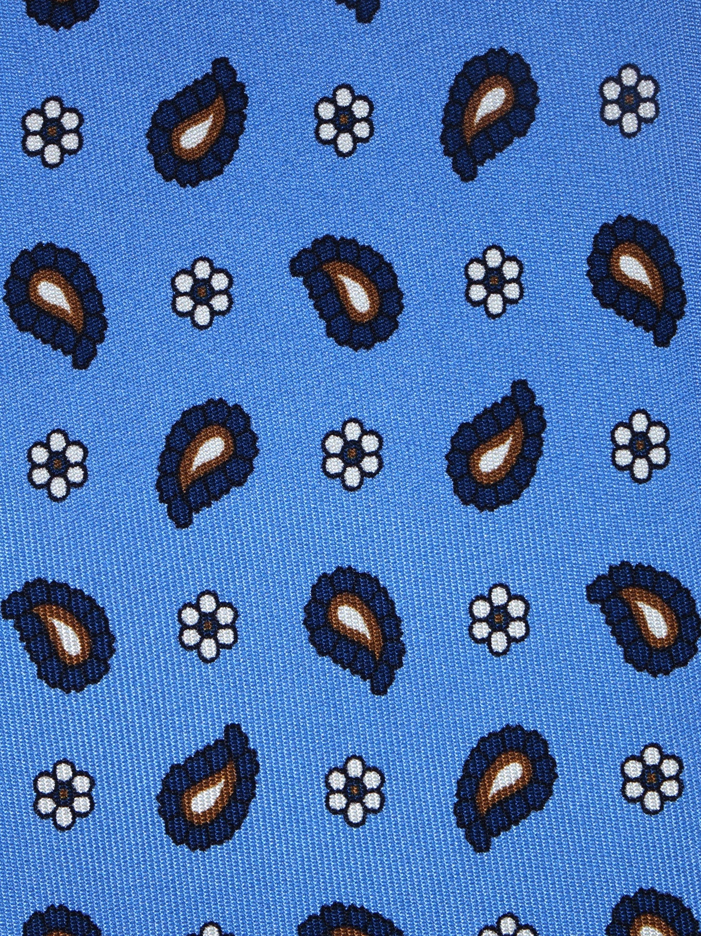 Light Blue 3 Folds TIE in Printed Silk