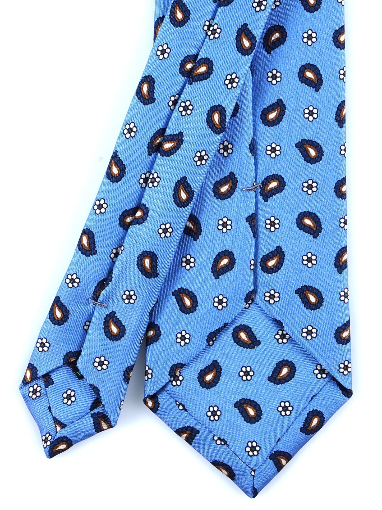 Light Blue 3 Folds TIE in Printed Silk