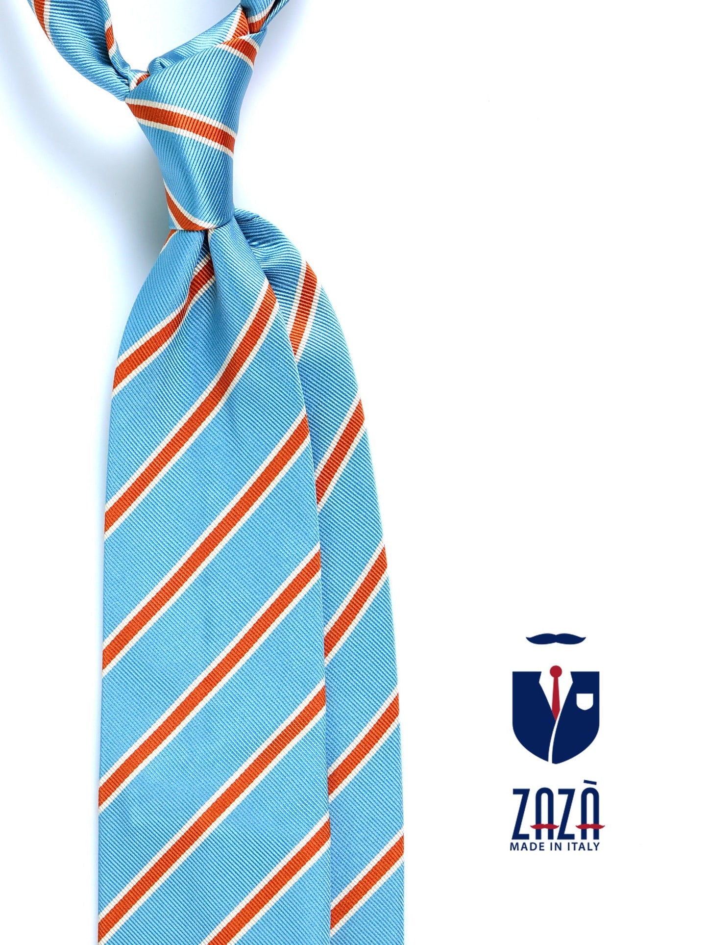 Turquoise 3 Folds RAFFA Silk Jacquard Tie