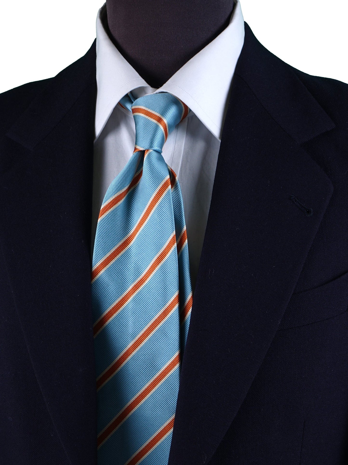 Turquoise 3 Folds RAFFA Silk Jacquard Tie