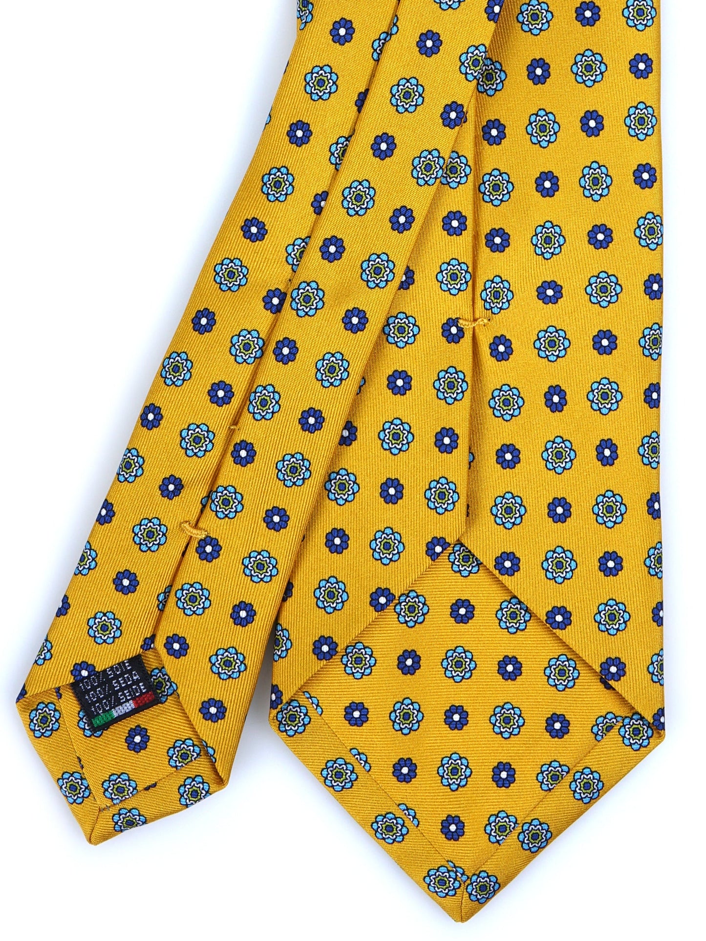 3 Fold yellow Printed Silk Tie SAMANTHA