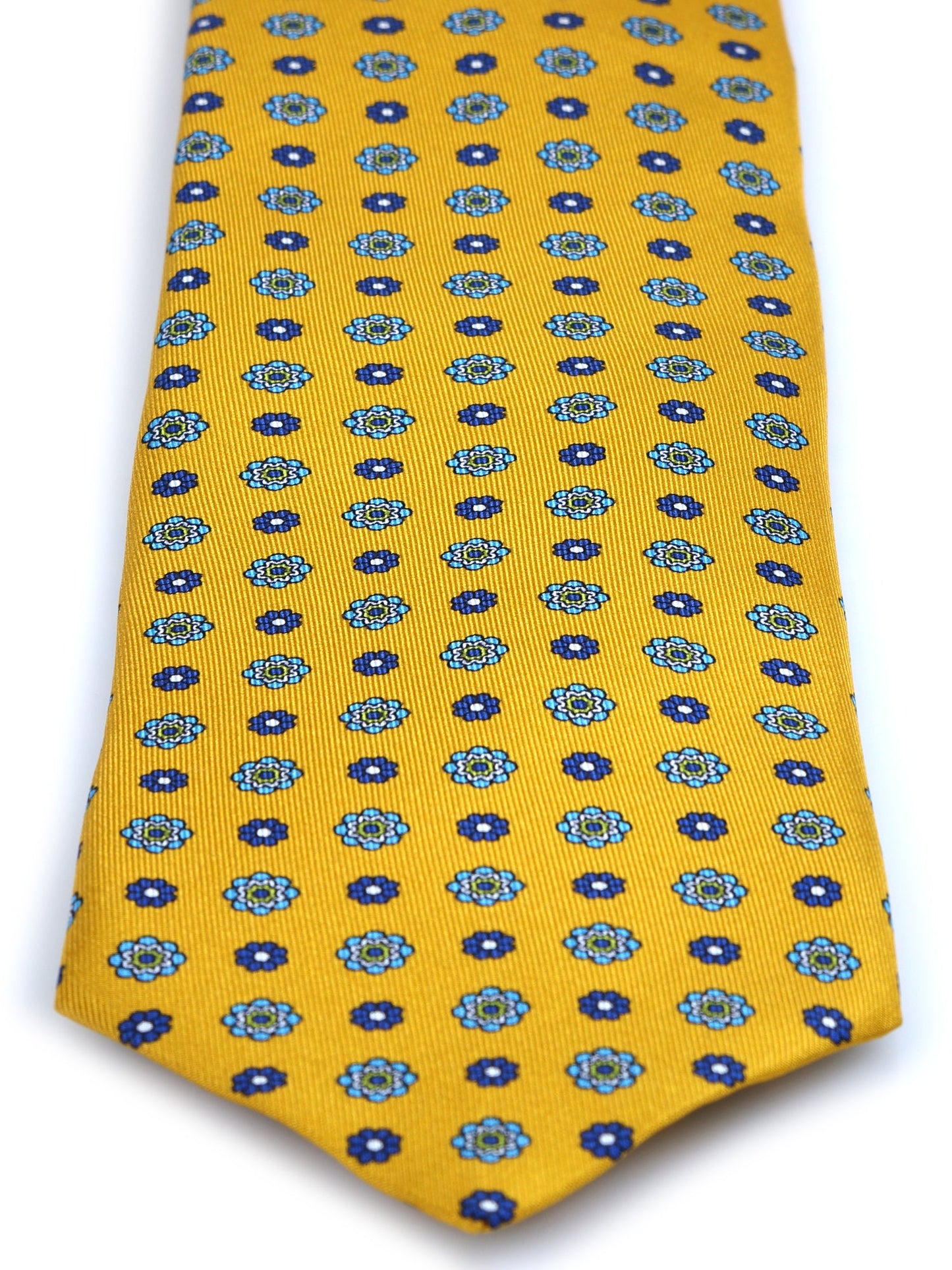 3 Fold yellow Printed Silk Tie SAMANTHA