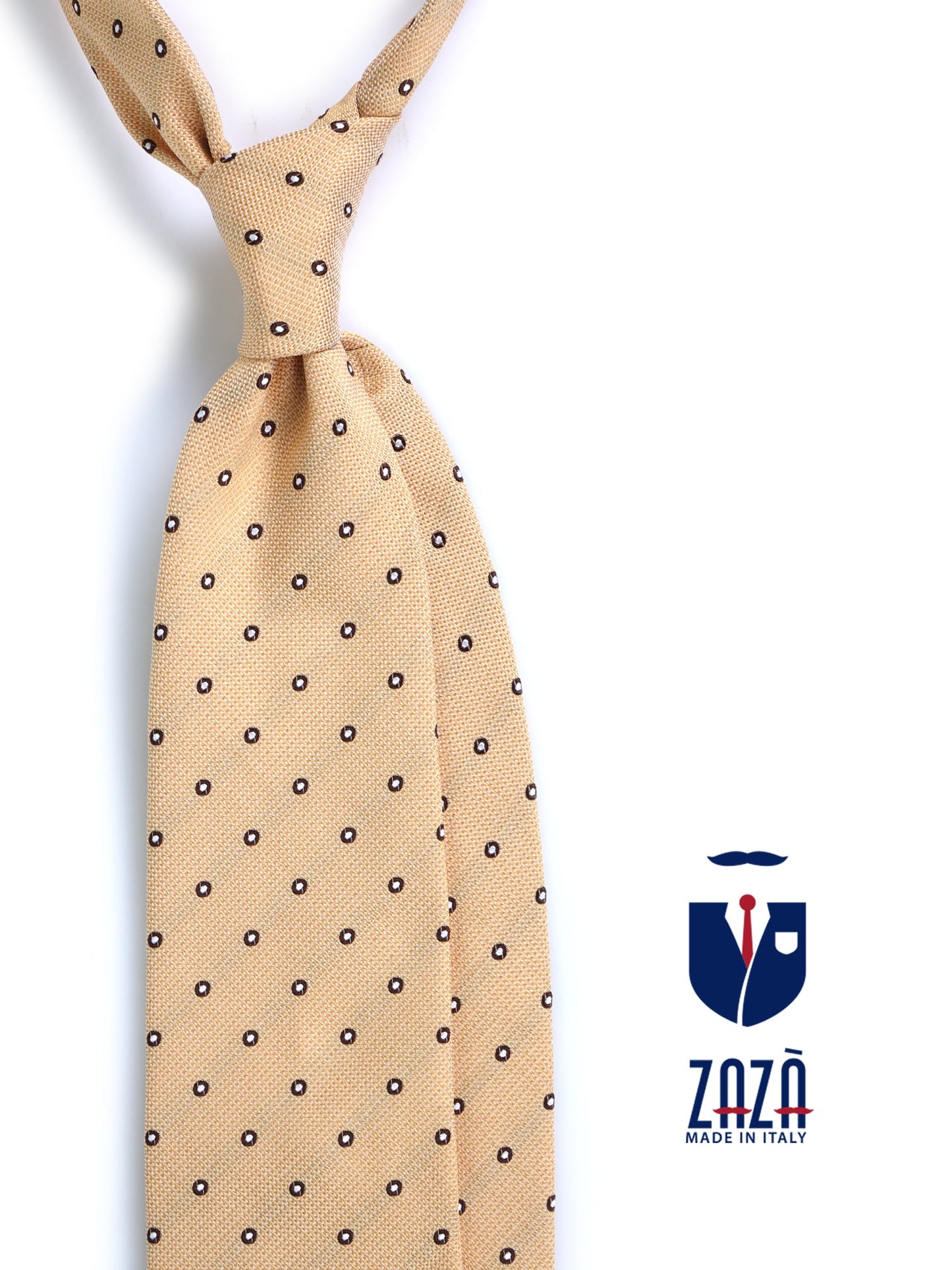 3 fold yellow silk jacquard tie BRIGITTE