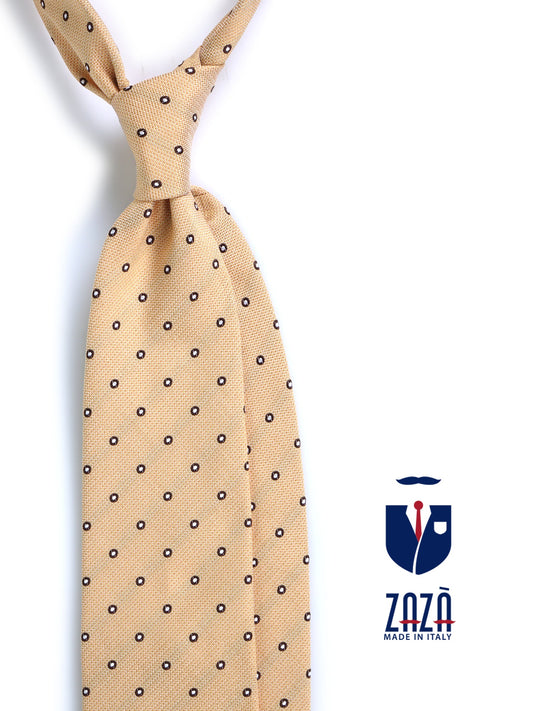 3 fold yellow silk jacquard tie BRIGITTE