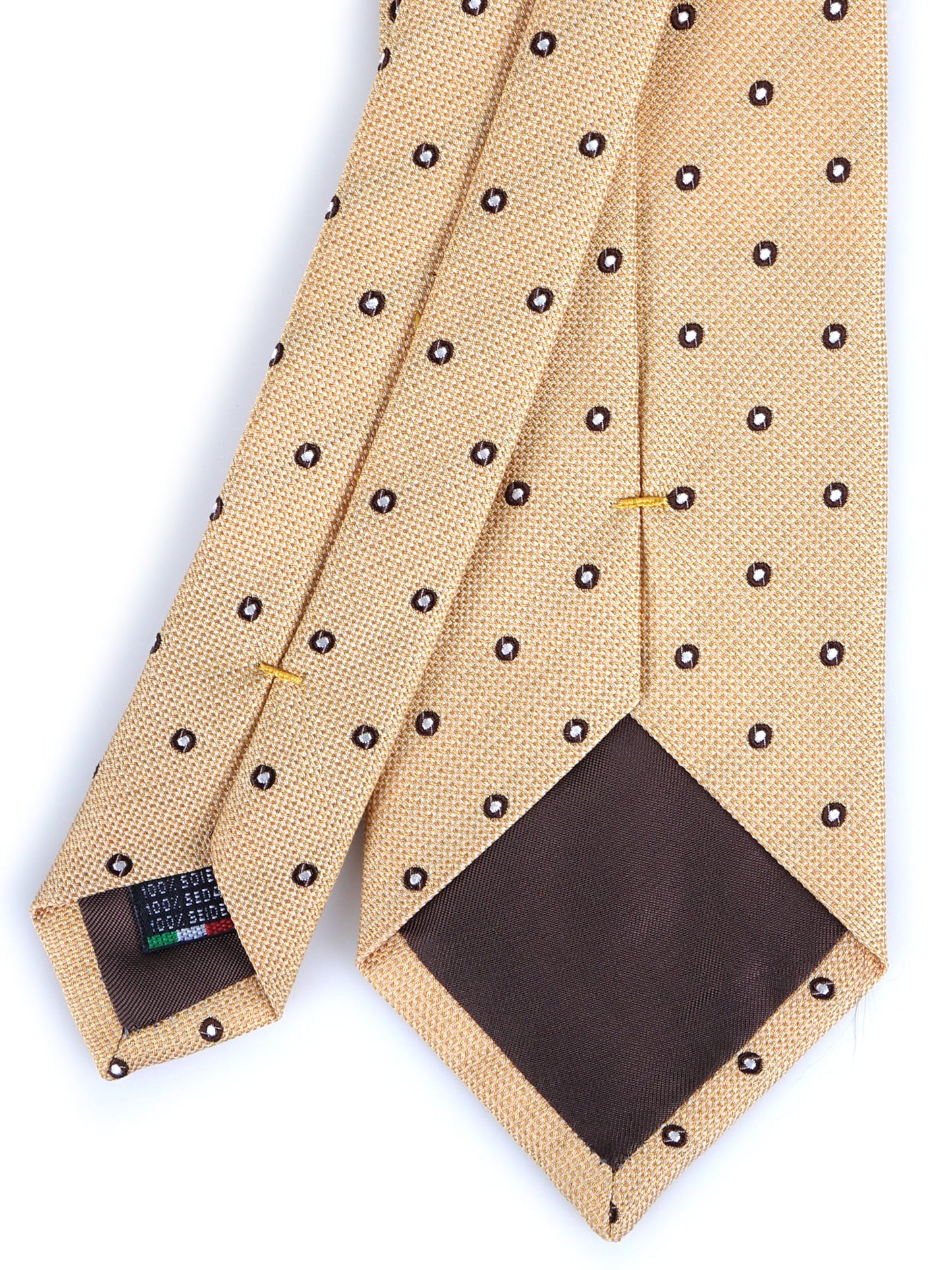 3 fold yellow silk jacquard tie BRIGITTE