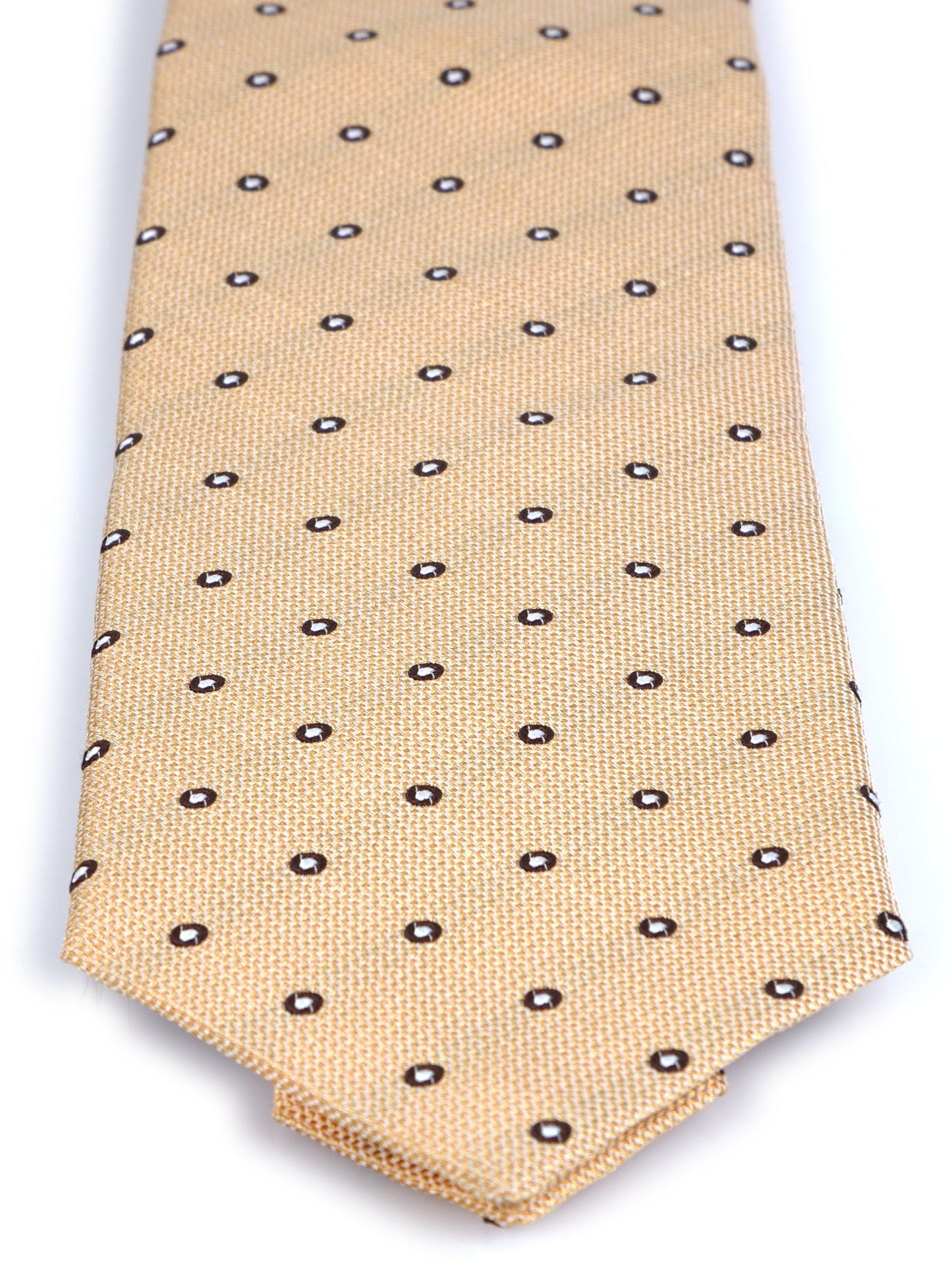 3 fold yellow silk jacquard tie BRIGITTE