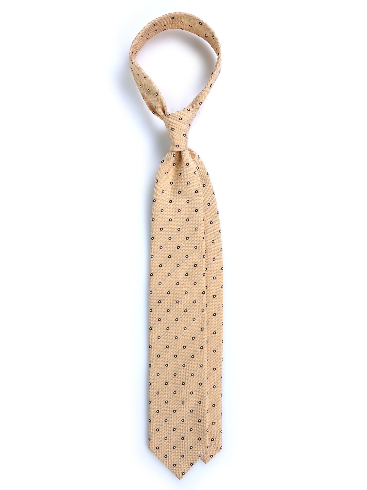 3 fold yellow silk jacquard tie BRIGITTE