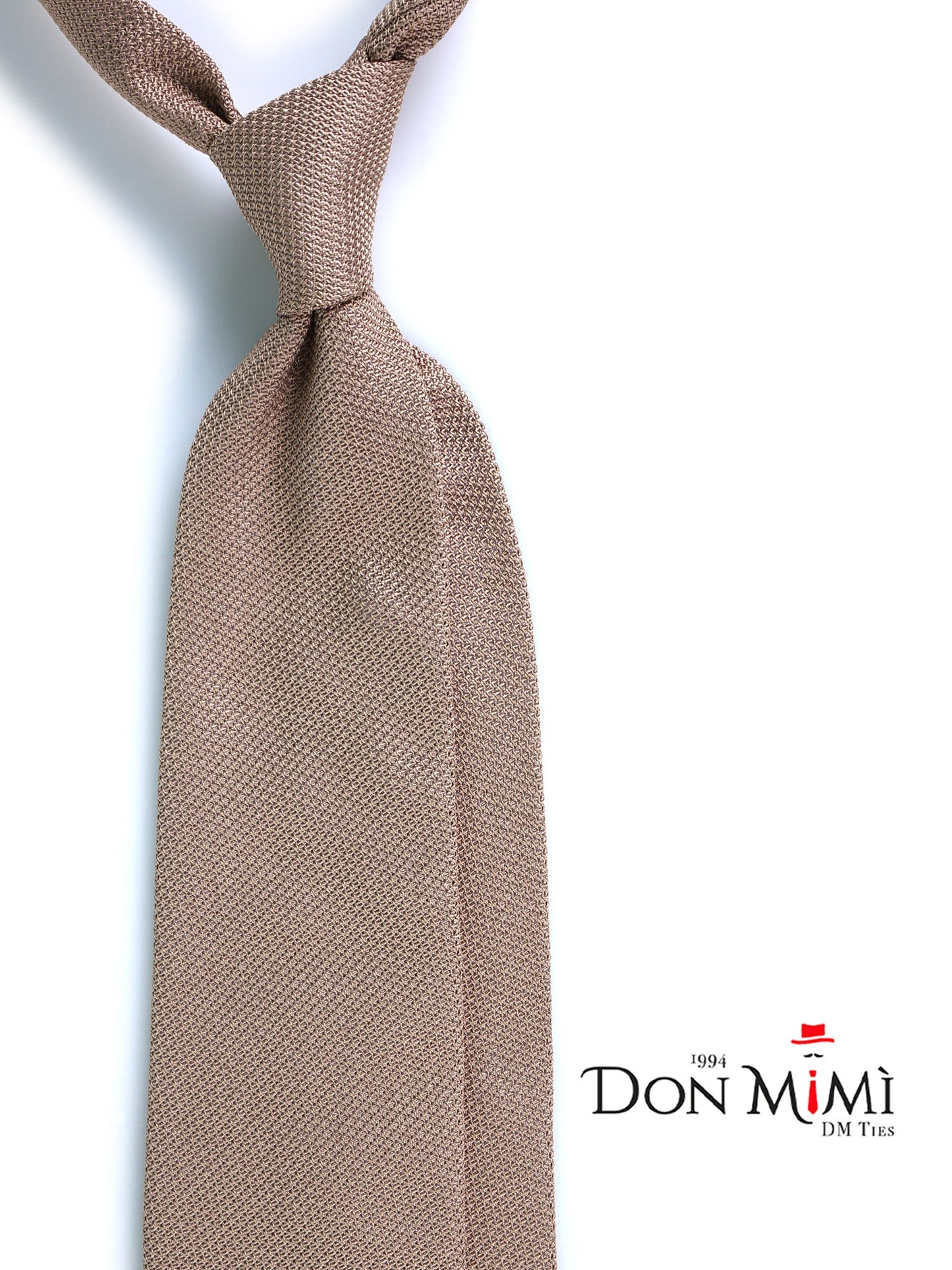 Beige real Silk Grenadine 3 Fold Tie ONICE
