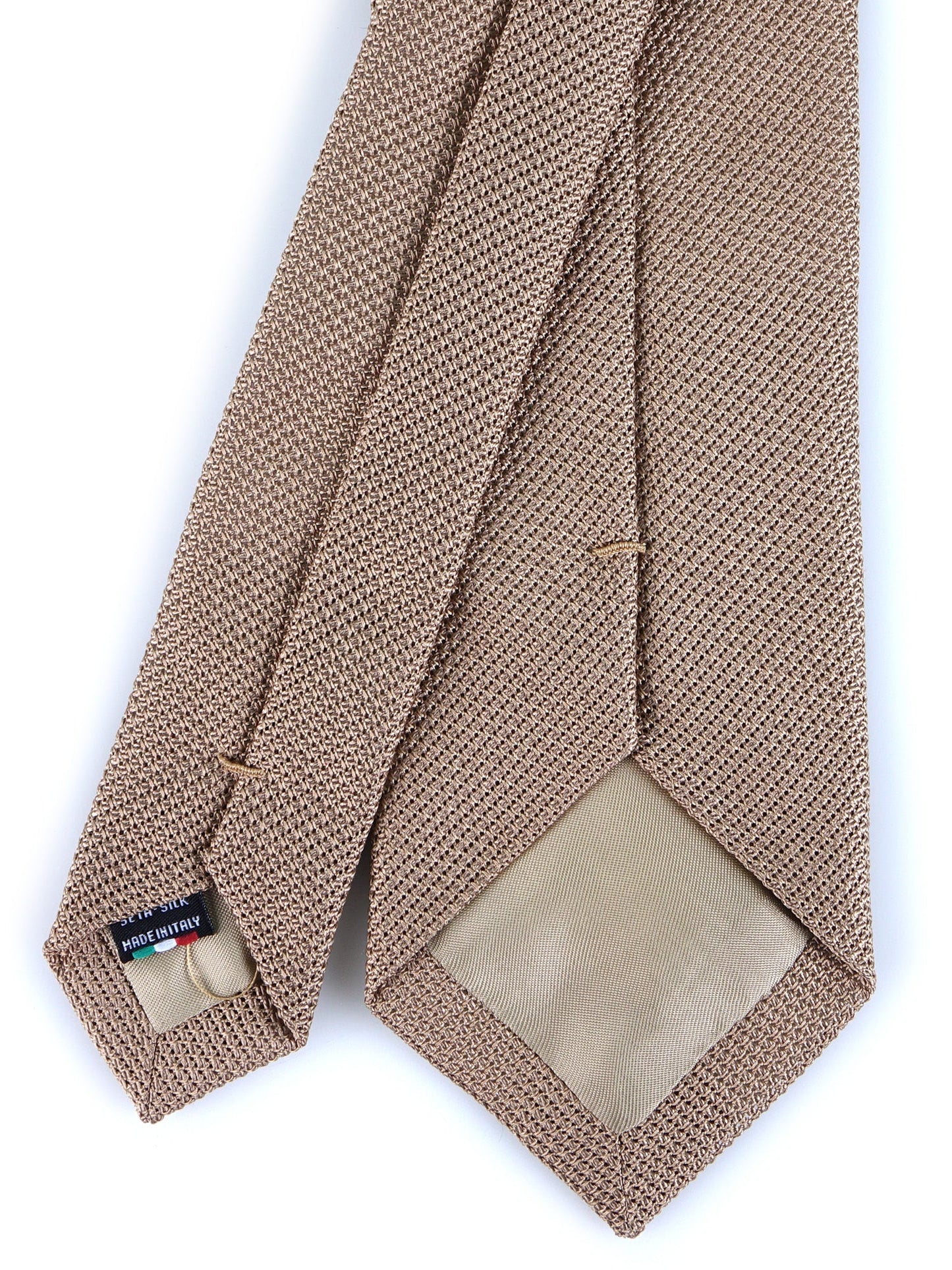 Beige real Silk Grenadine 3 Fold Tie ONICE
