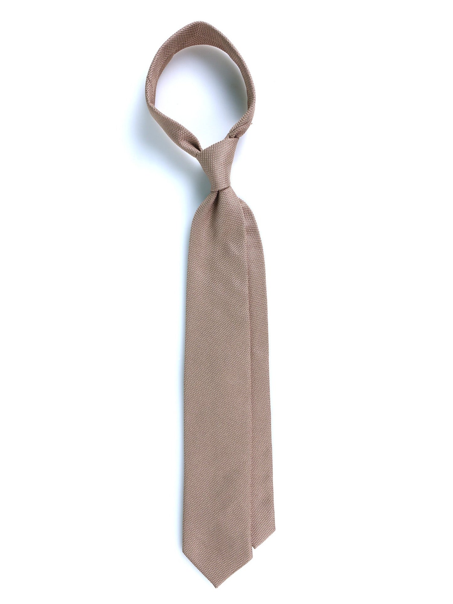 Beige real Silk Grenadine 3 Fold Tie ONICE