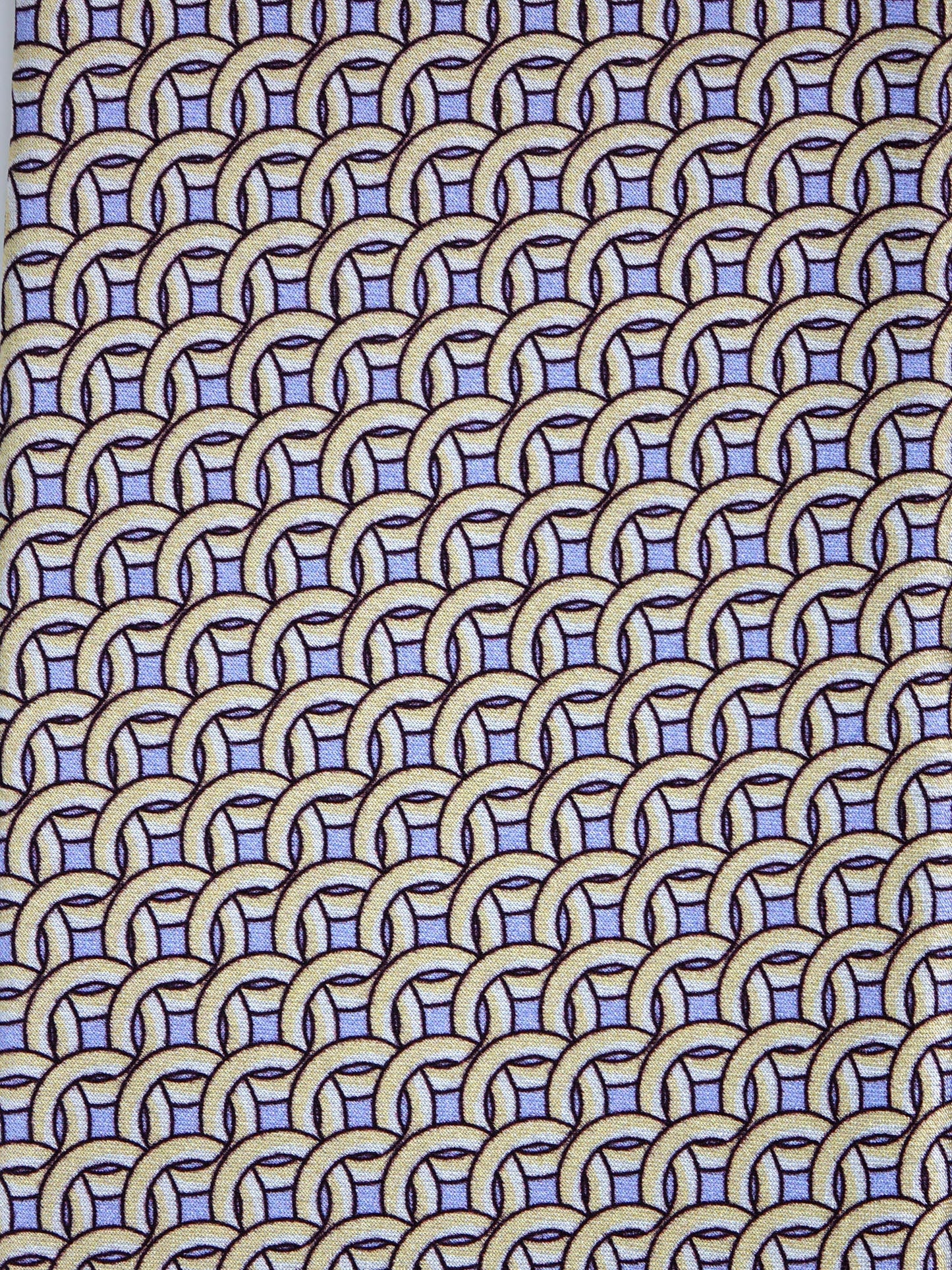 3 Fold beige CROSS Tie in Printed Satin Silk