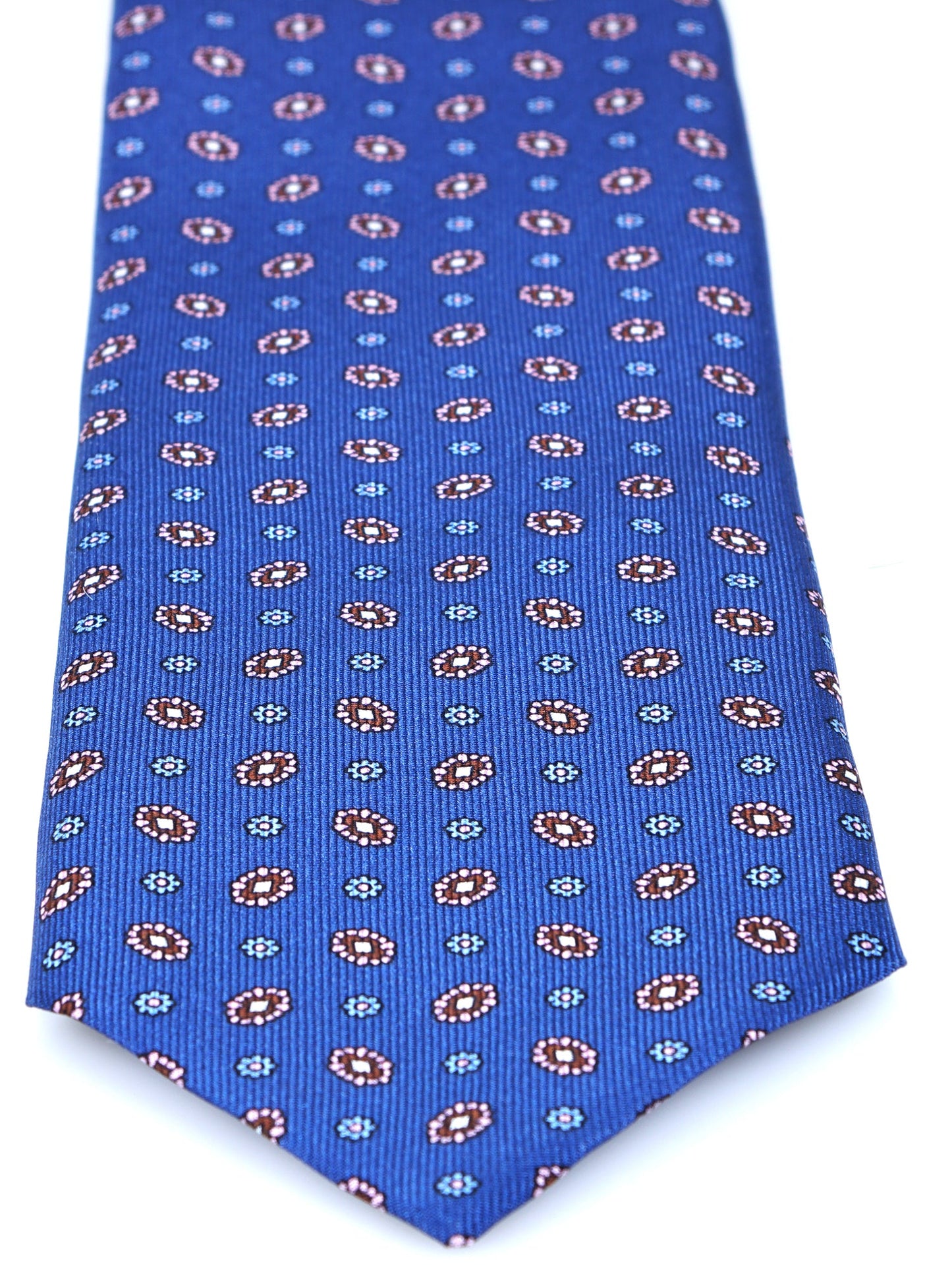 Blue 3 Fold tie NADA in Printed Printed Silk