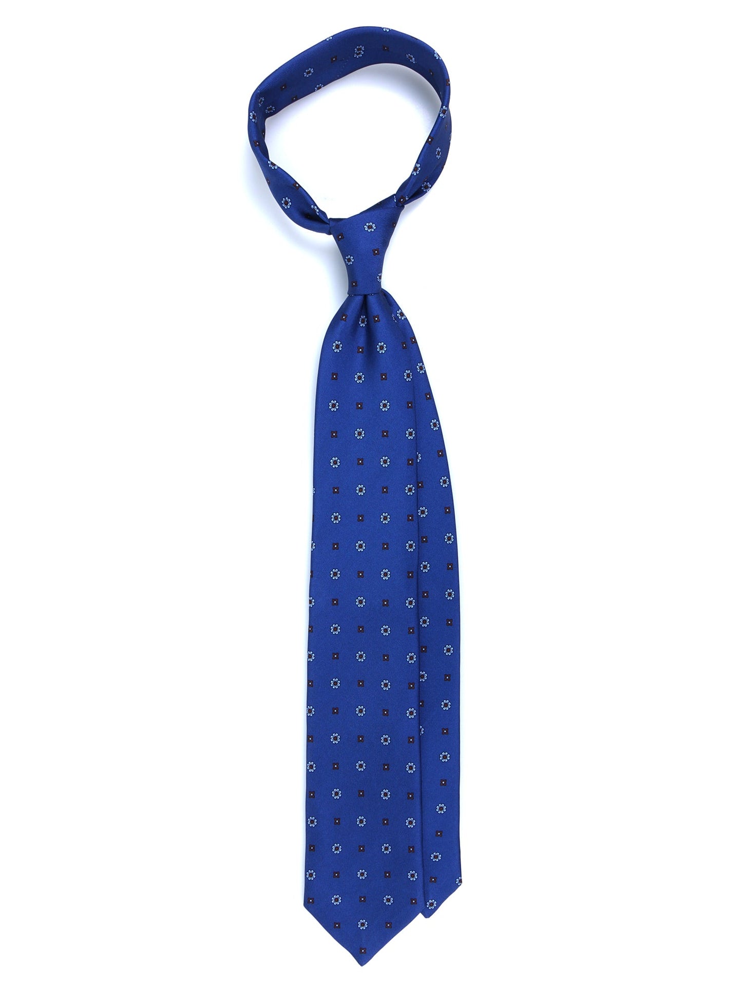 Blue 3 Fold tie ESTELLA in Printed English Silk