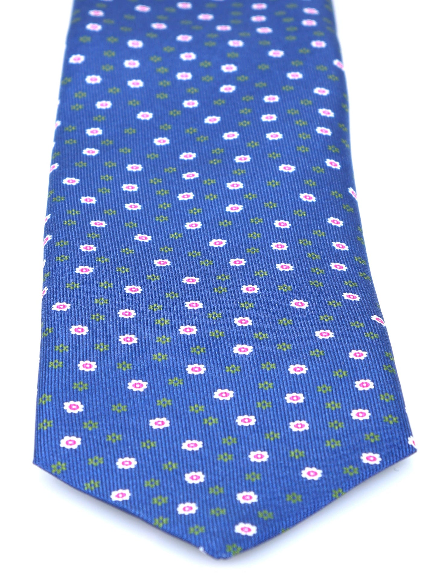 Blue 3 Fold tie JULIA in Printed English Silk