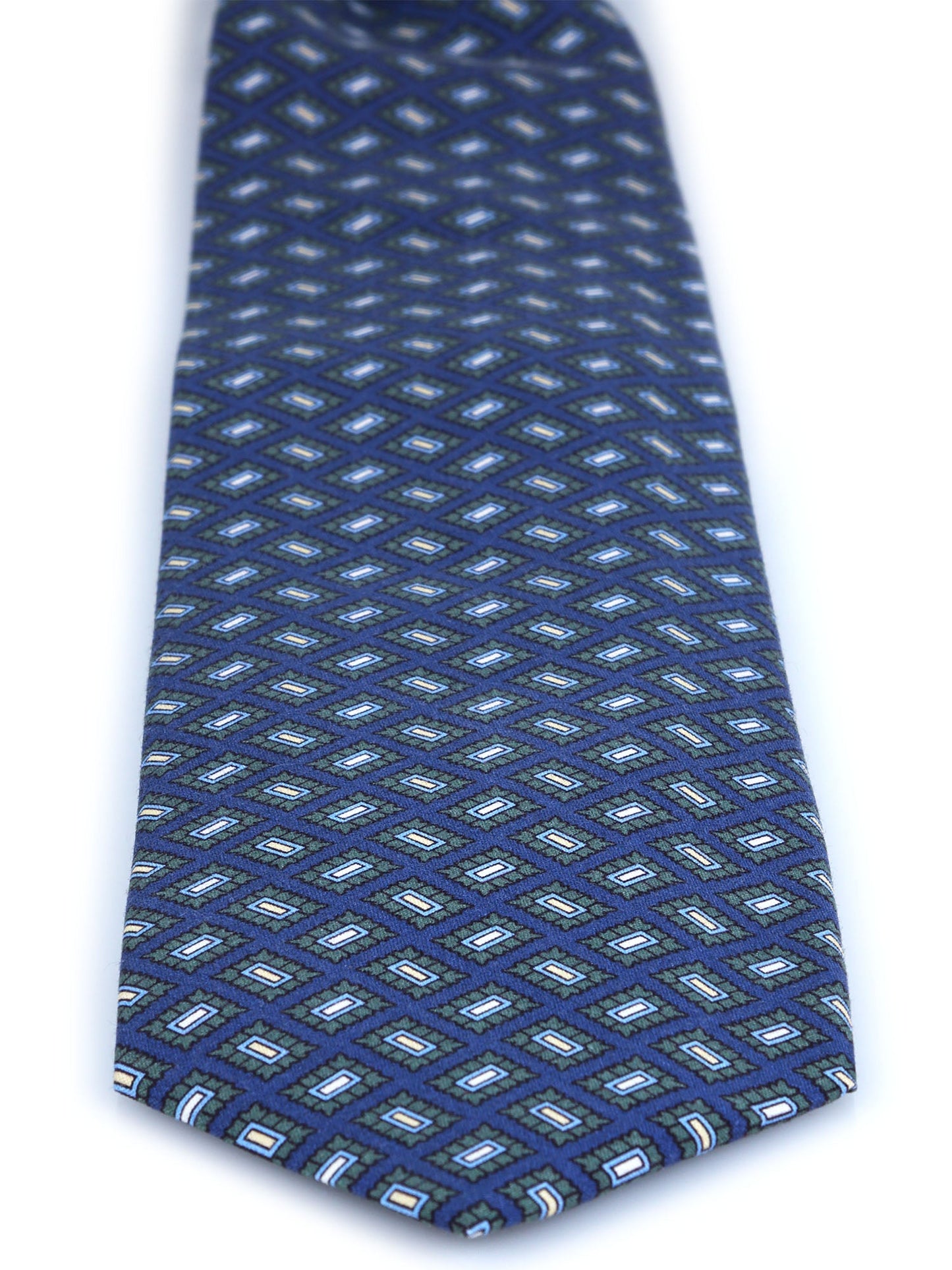 3 Fold tie Blue SOPHIE in Madder Silk