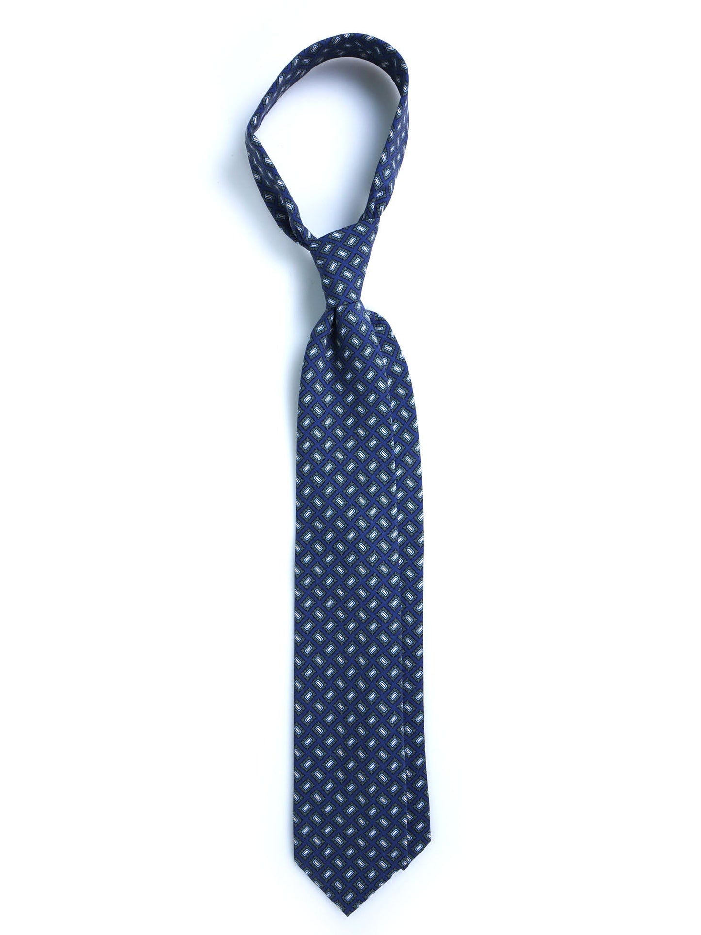 3 Fold tie Blue SOPHIE in Madder Silk