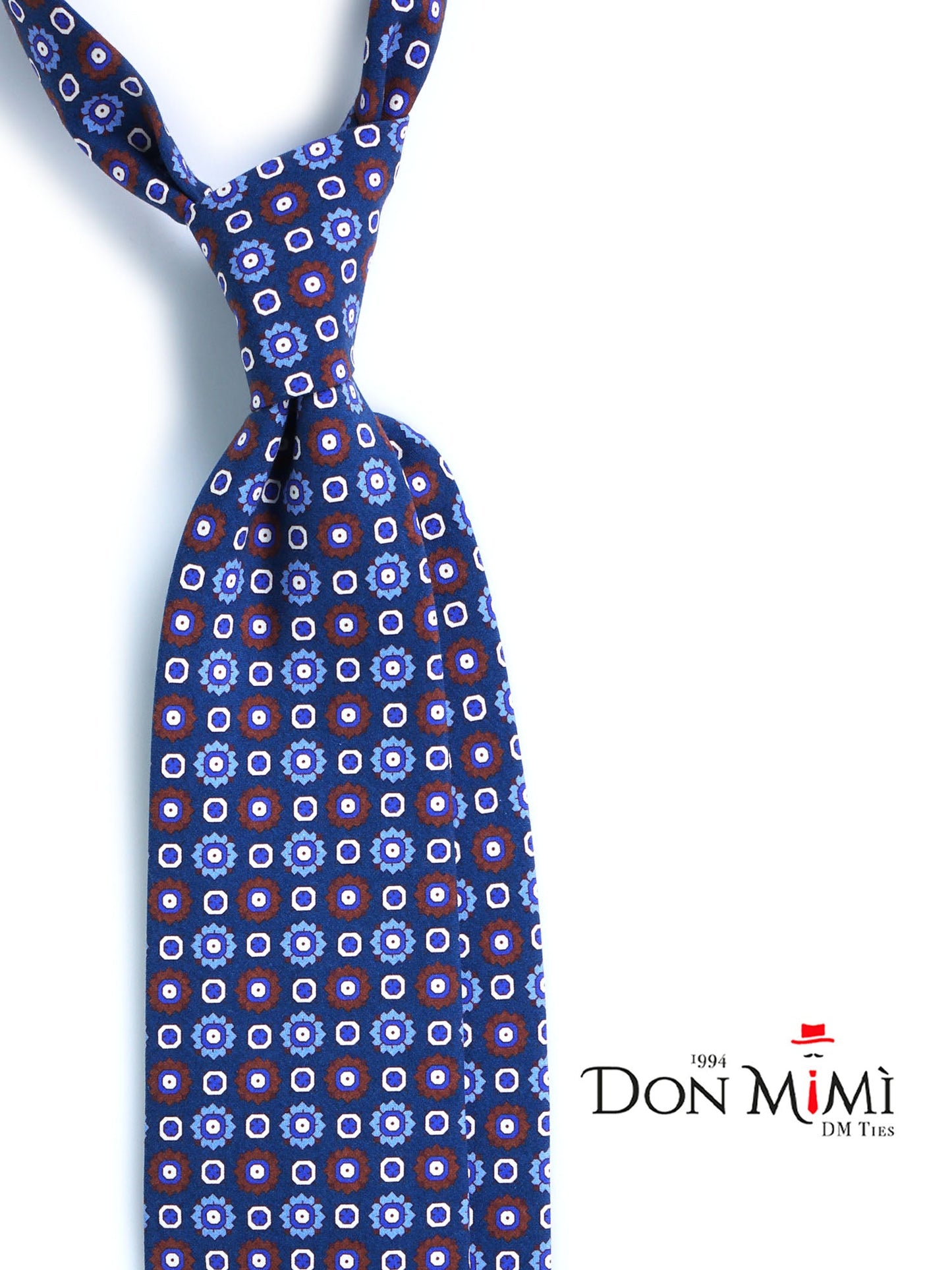 3 Fold tie blue FEMINI in madder sil