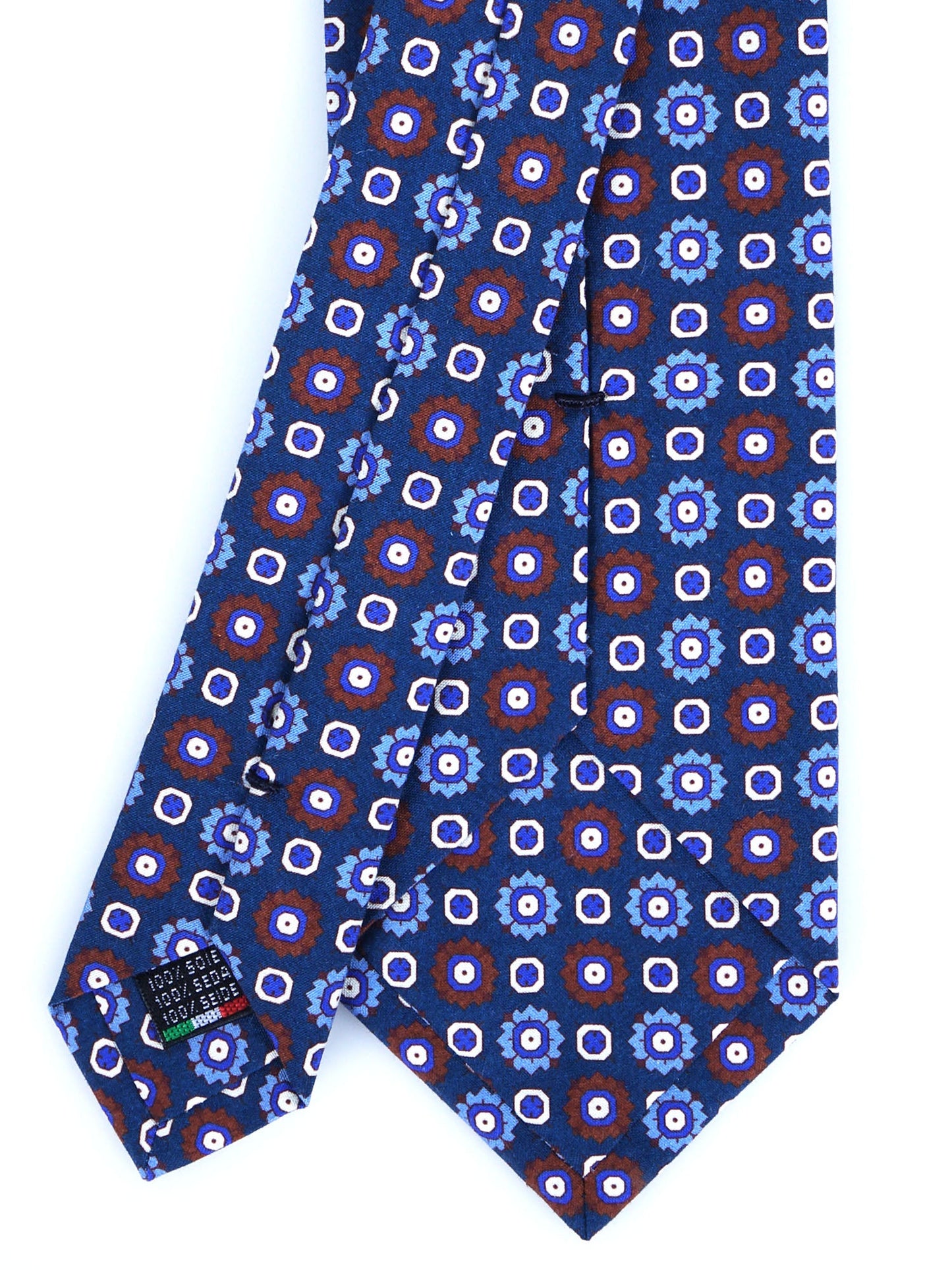 3 Fold tie blue FEMINI in madder sil