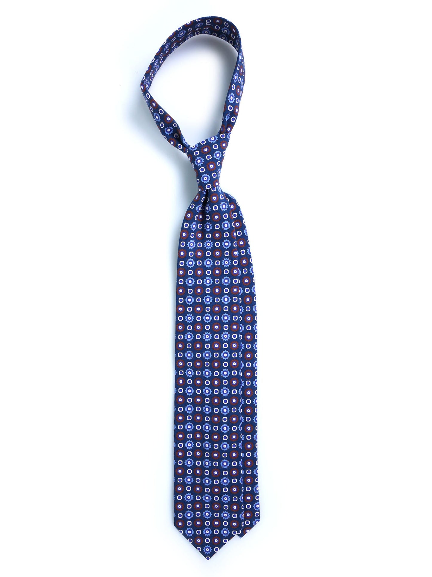 3 Fold tie blue FEMINI in madder sil