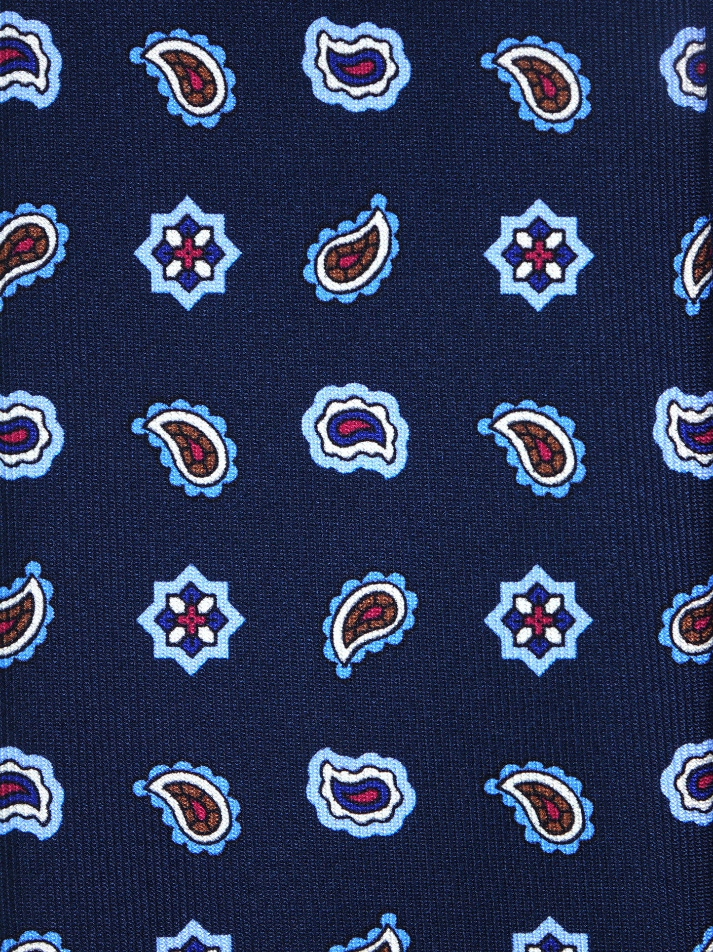 Blue Tie 3 Folds NIKKY in Printed Silk