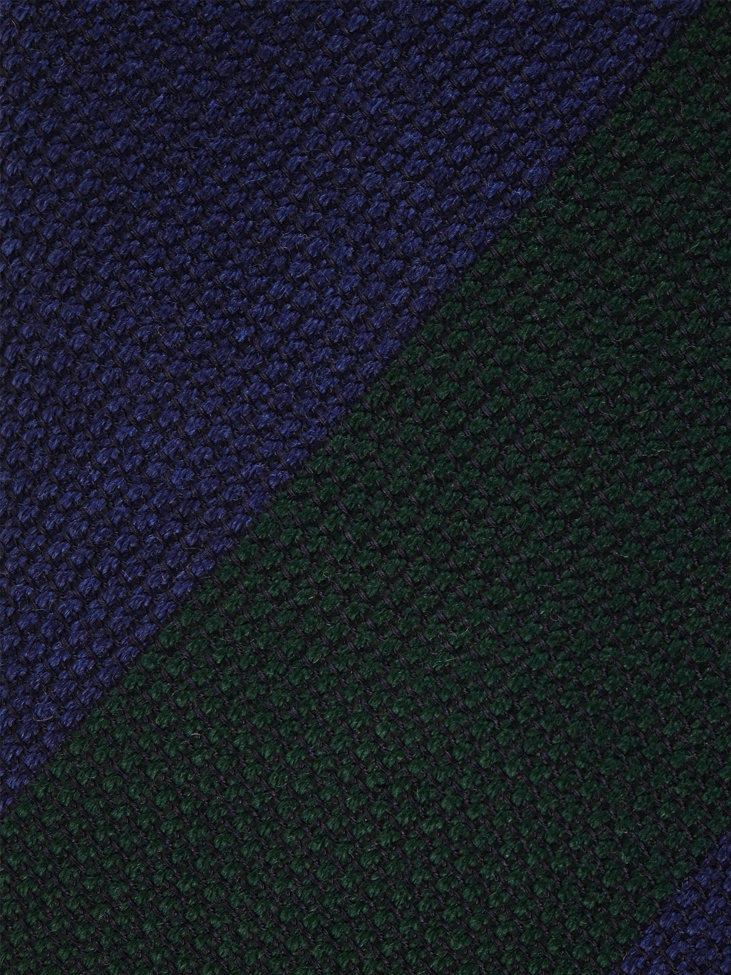 Blue/Green Regimental 3 Fold Tie in Silk/Wool Gauze ISABEL