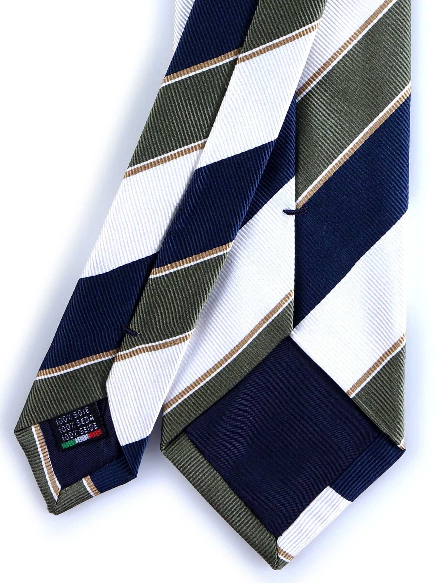 3 Fold blue/green woven silk tie NAZIKI