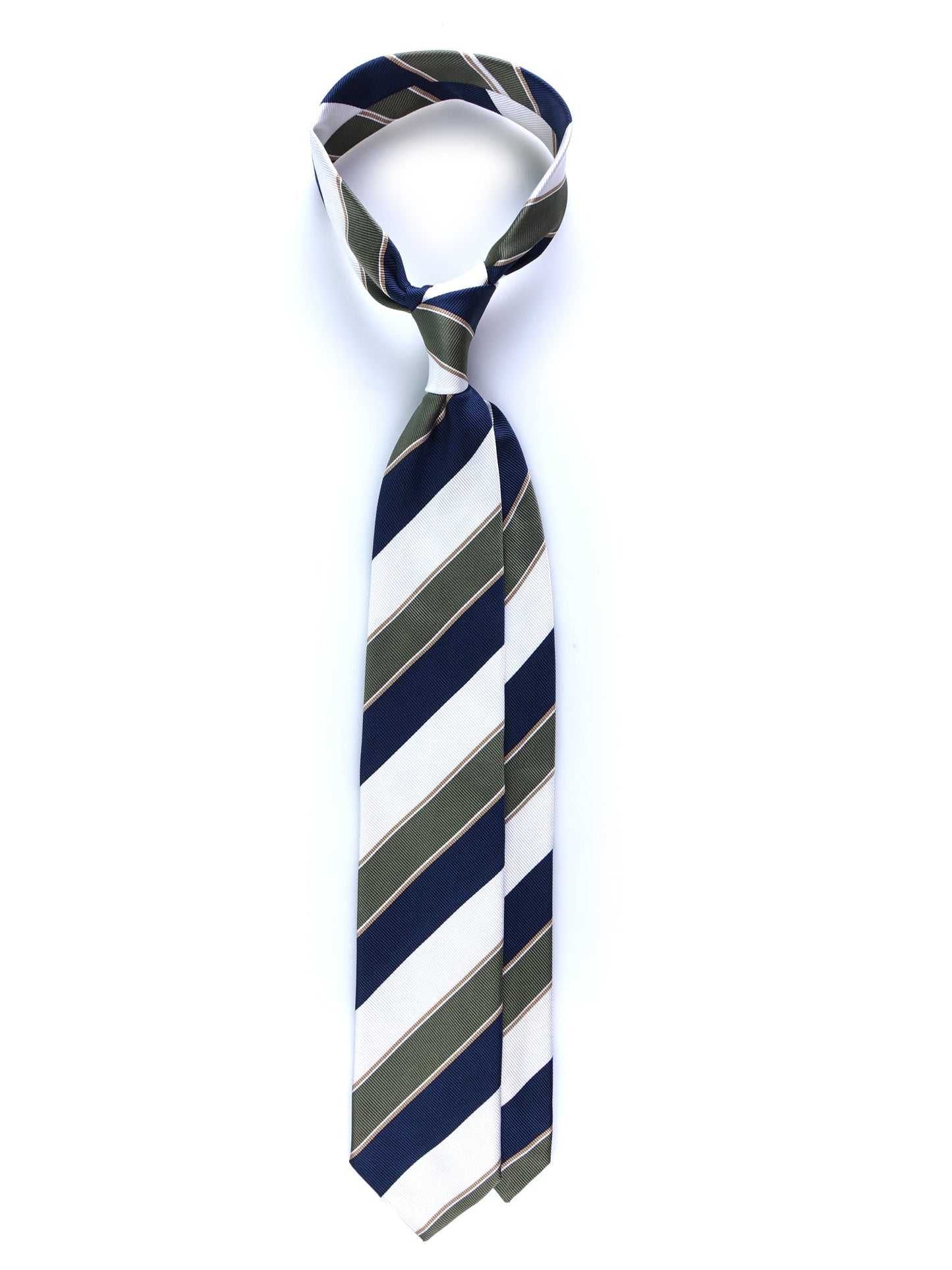 3 Fold blue/green woven silk tie NAZIKI