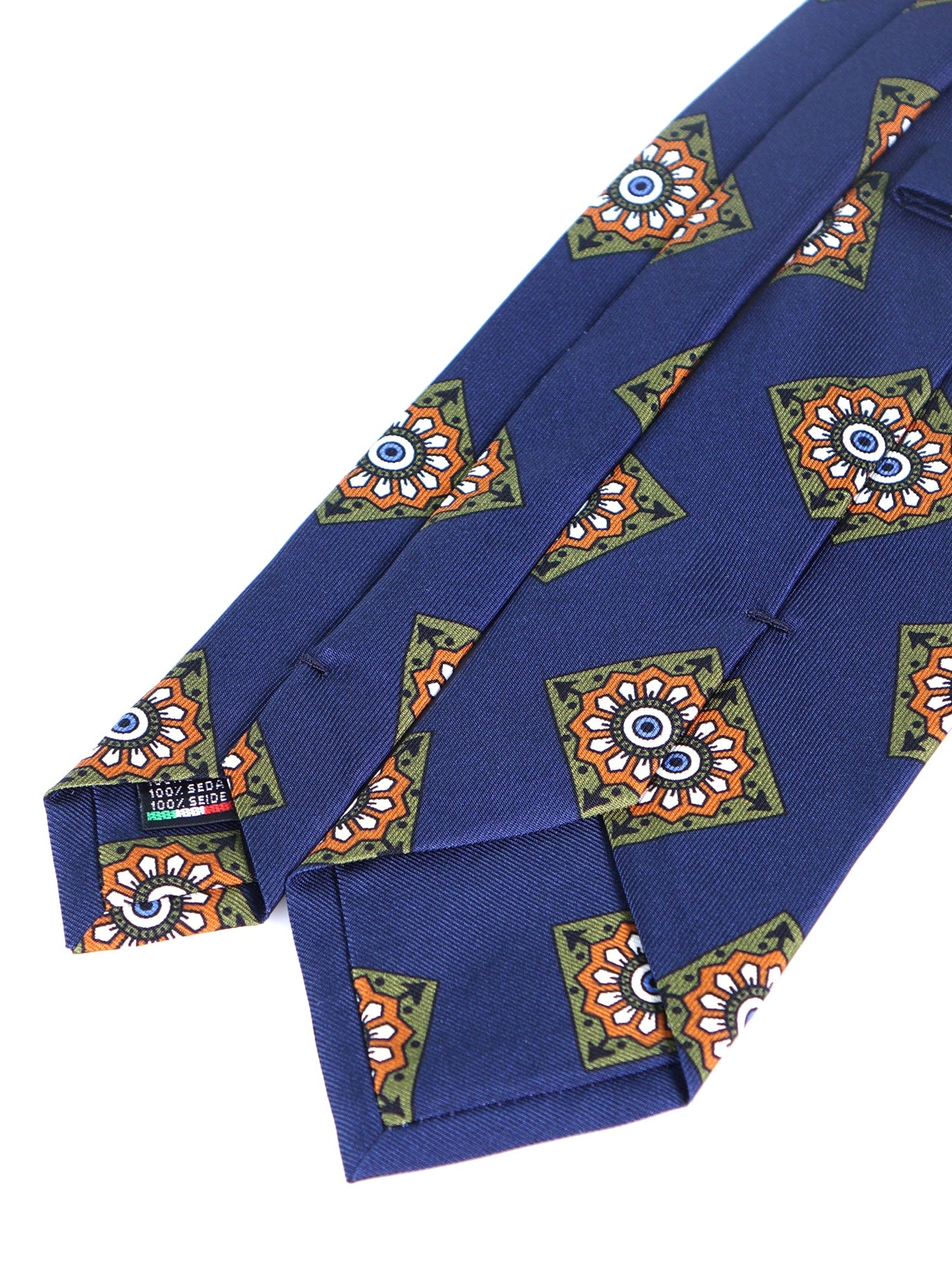 Blue/Green 3 Folds MATERA in English madder silk
