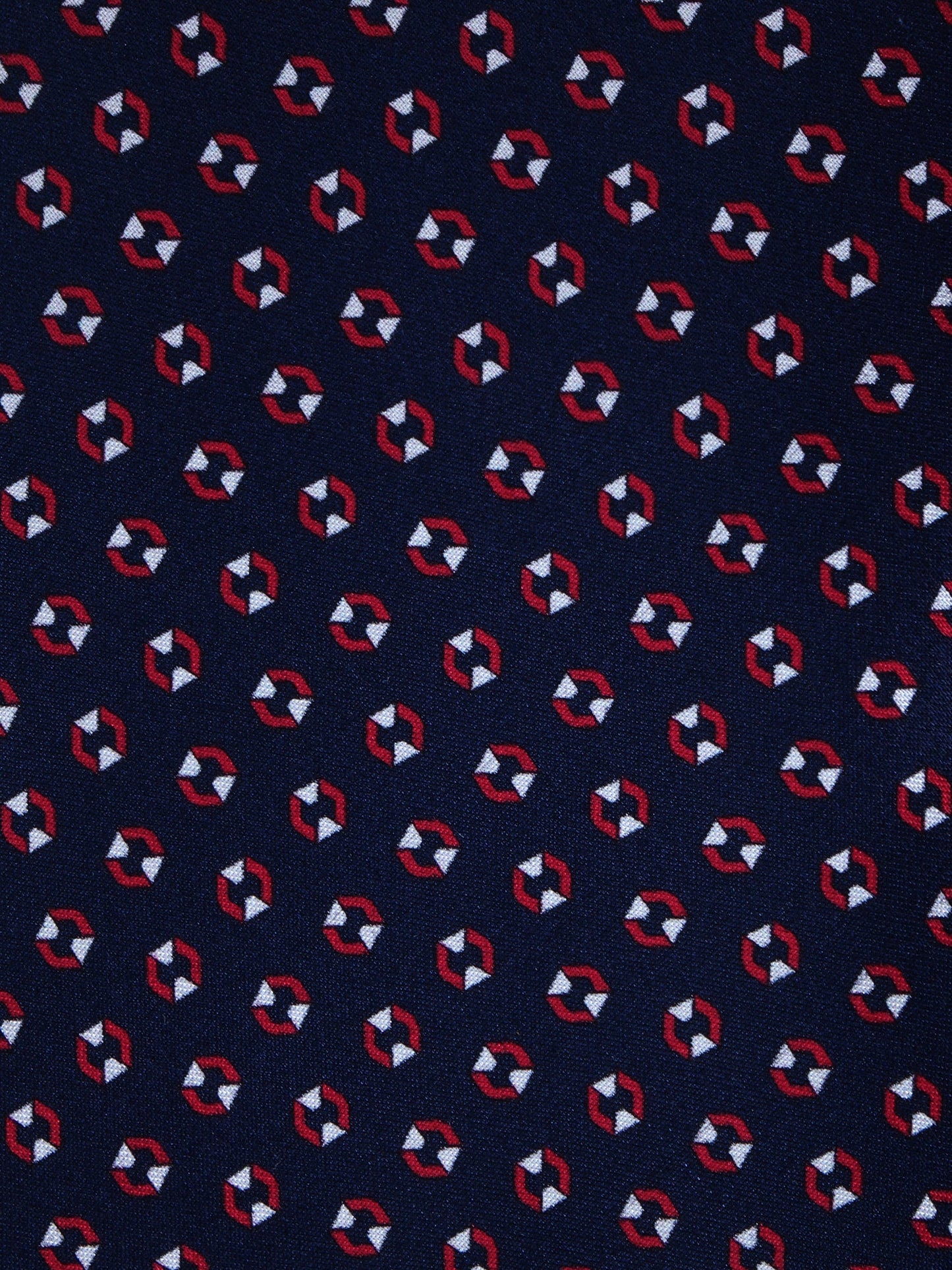 Blue/Red 3 Folds SHILLA Silk Satin Printed Tie