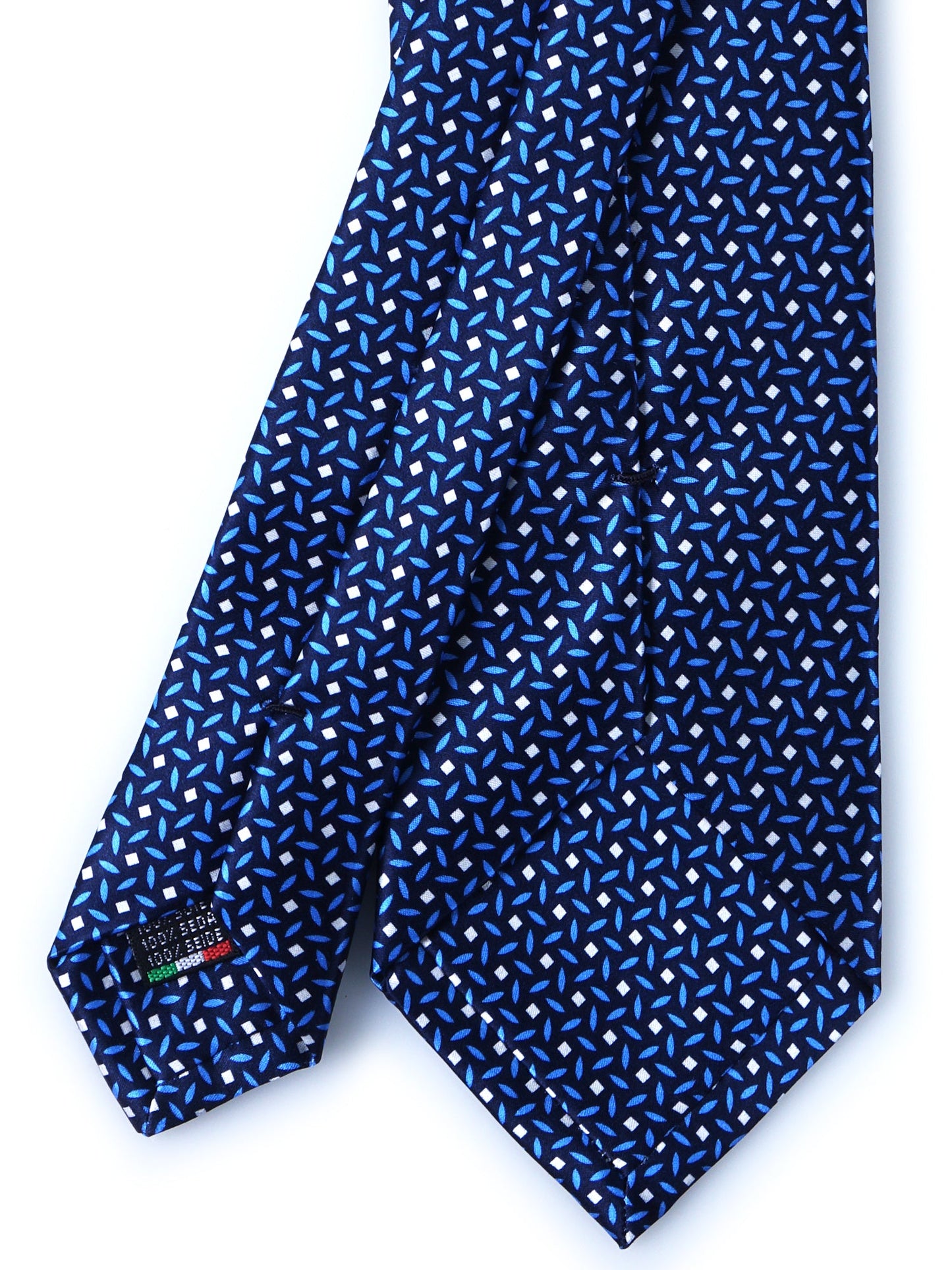 Blue/Celestial Tie 3 Folds DEBHORA in Printed Satin Silk