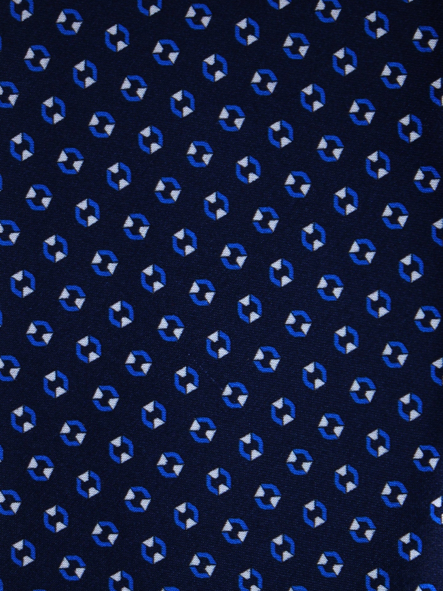 Blue/Sky Blue 3 Folds SHILLA in Printed Satin Silk