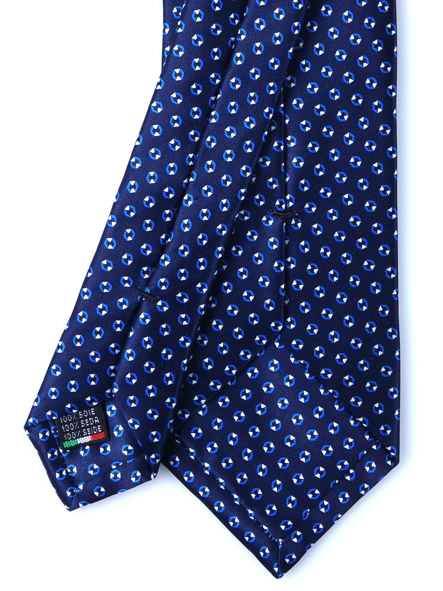 Blue/Sky Blue 3 Folds SHILLA in Printed Satin Silk