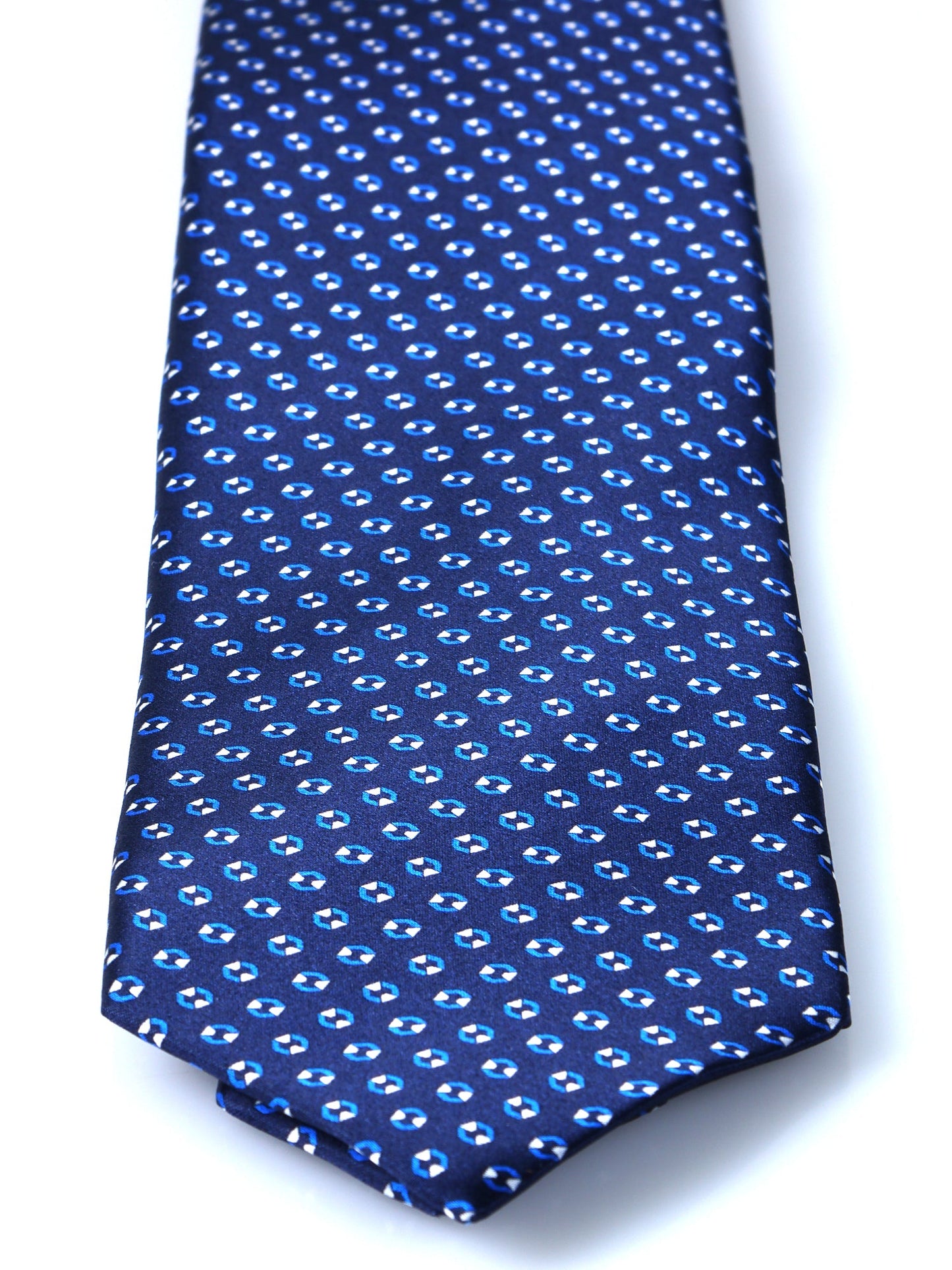 Blue/Sky Blue 3 Folds SHILLA in Printed Satin Silk
