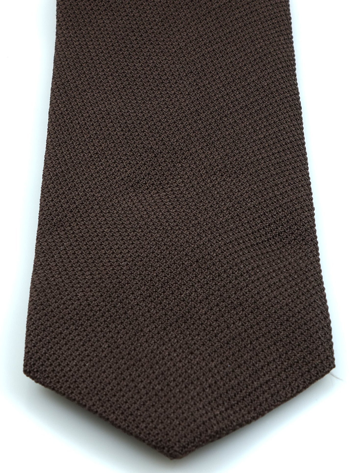 Brown 3 fold tie in grenadine silk with English loop ONICE