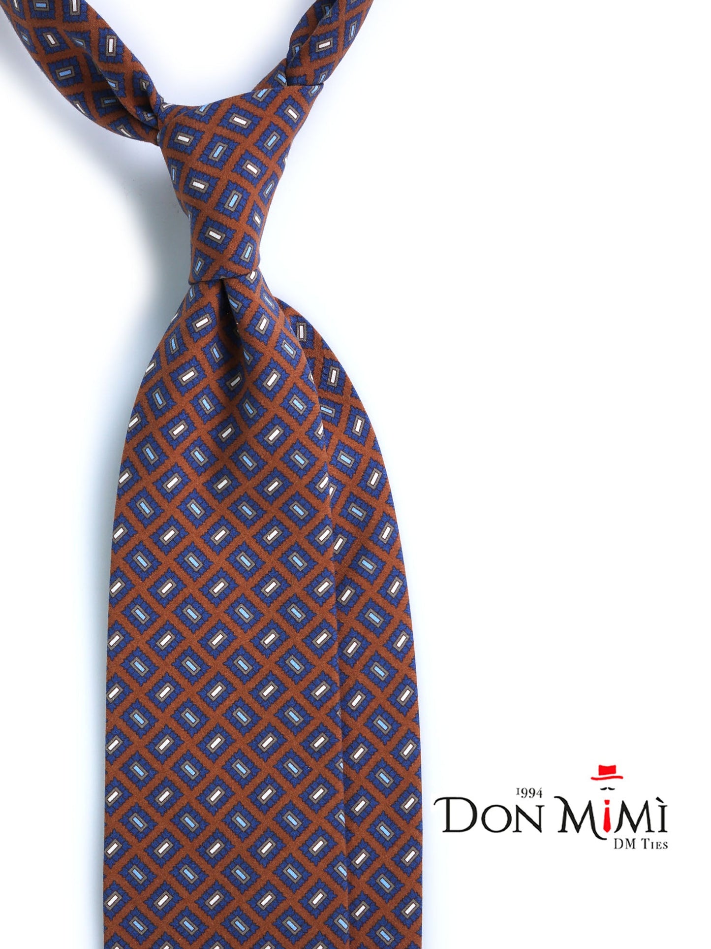 3 Fold Brown SOPHIE Madder Silk Tie