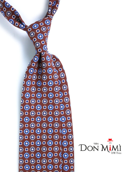 3 Folds Brown FEMINI Tie in Madder Silk