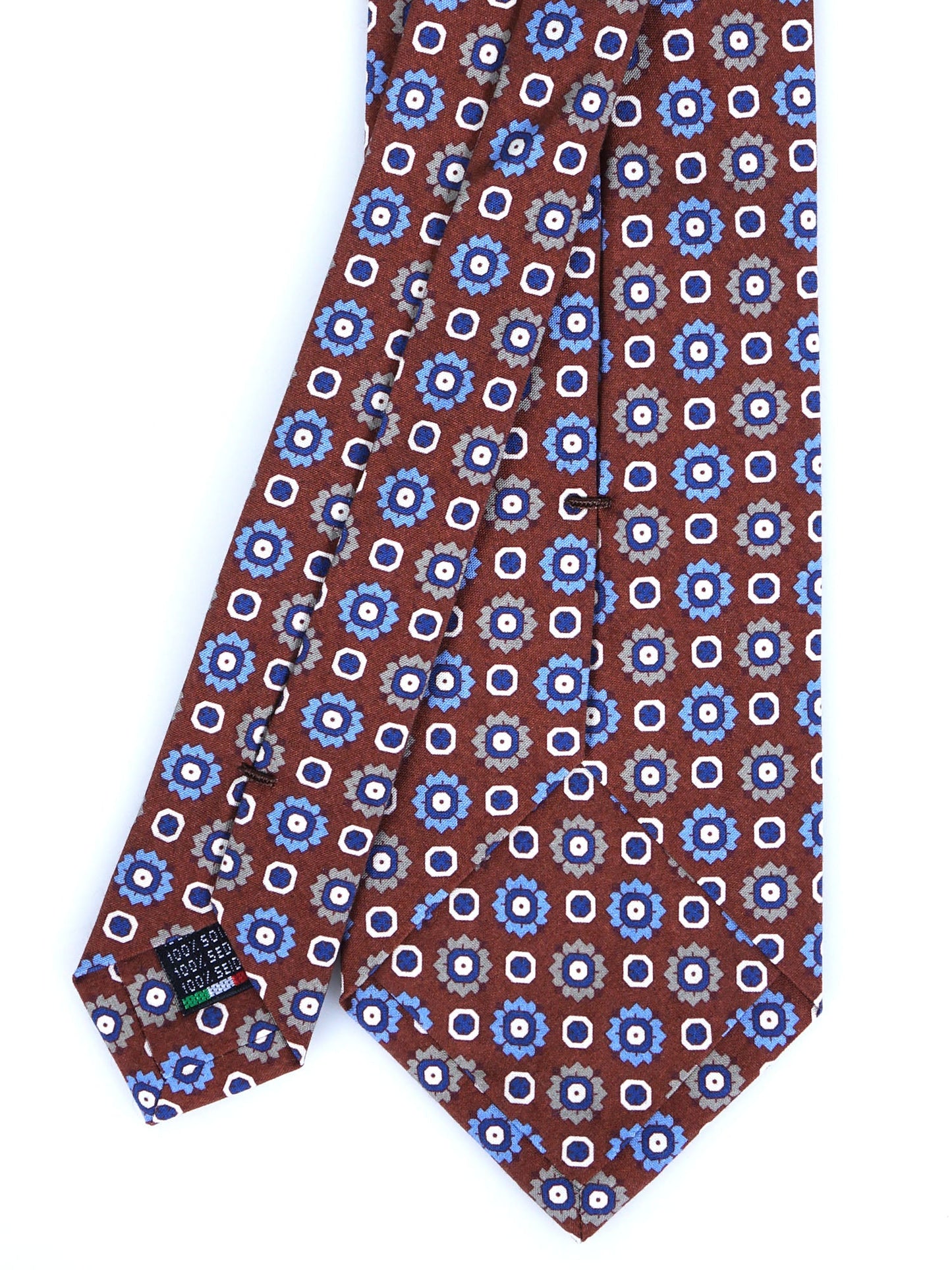 3 Folds Brown FEMINI Tie in Madder Silk