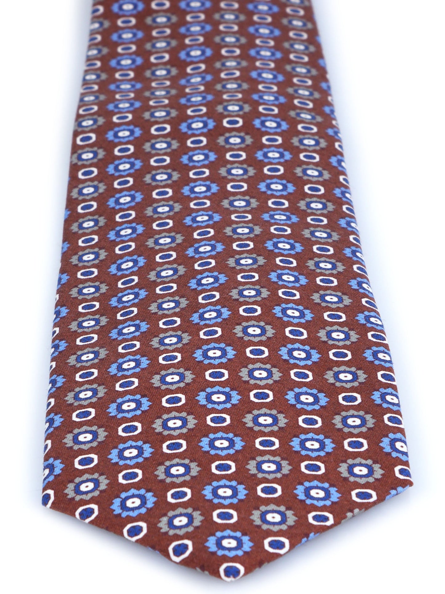 3 Folds Brown FEMINI Tie in Madder Silk