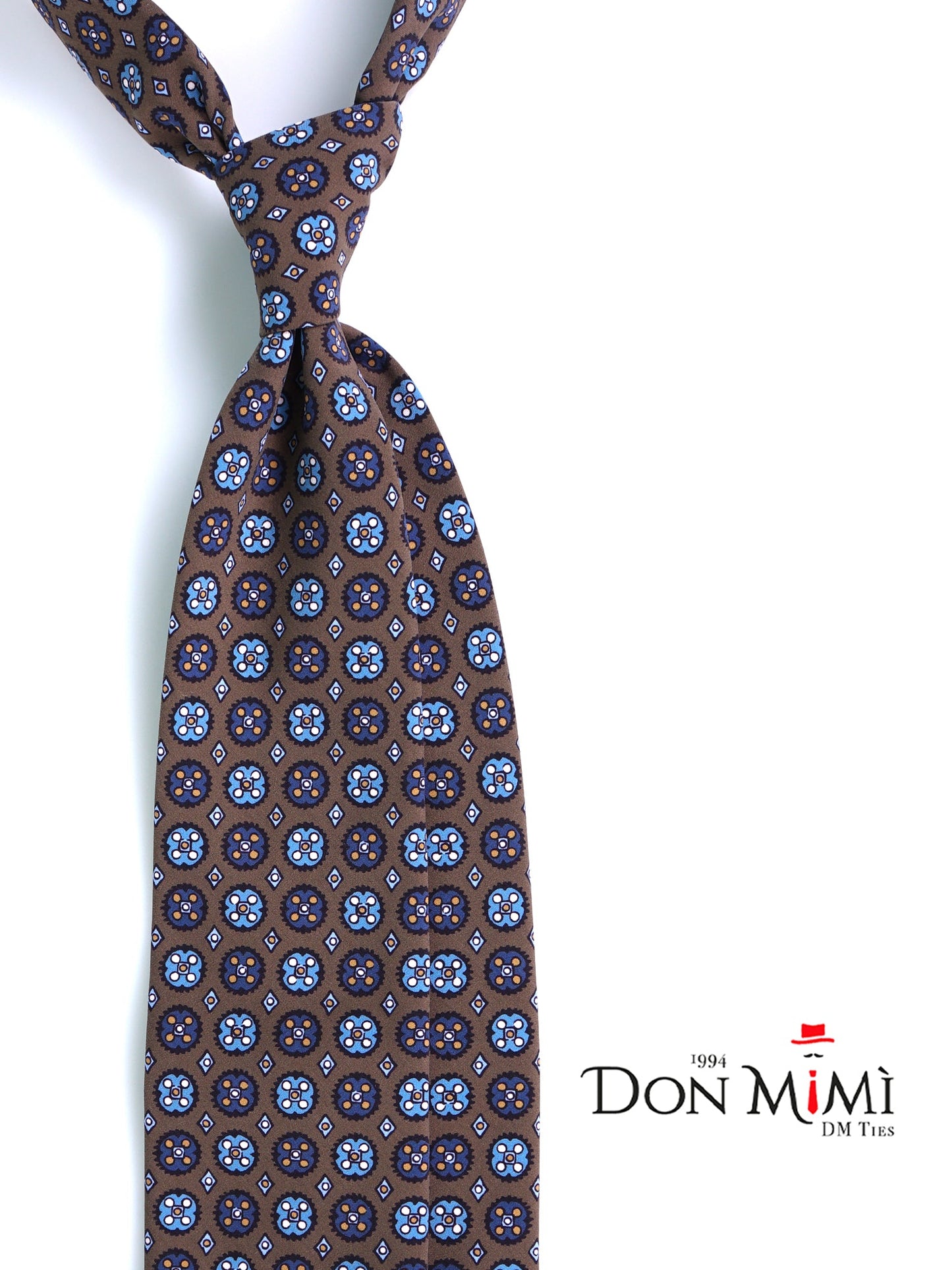 Brown Tie 3 Folds CORLETO in Italian Madder Silk