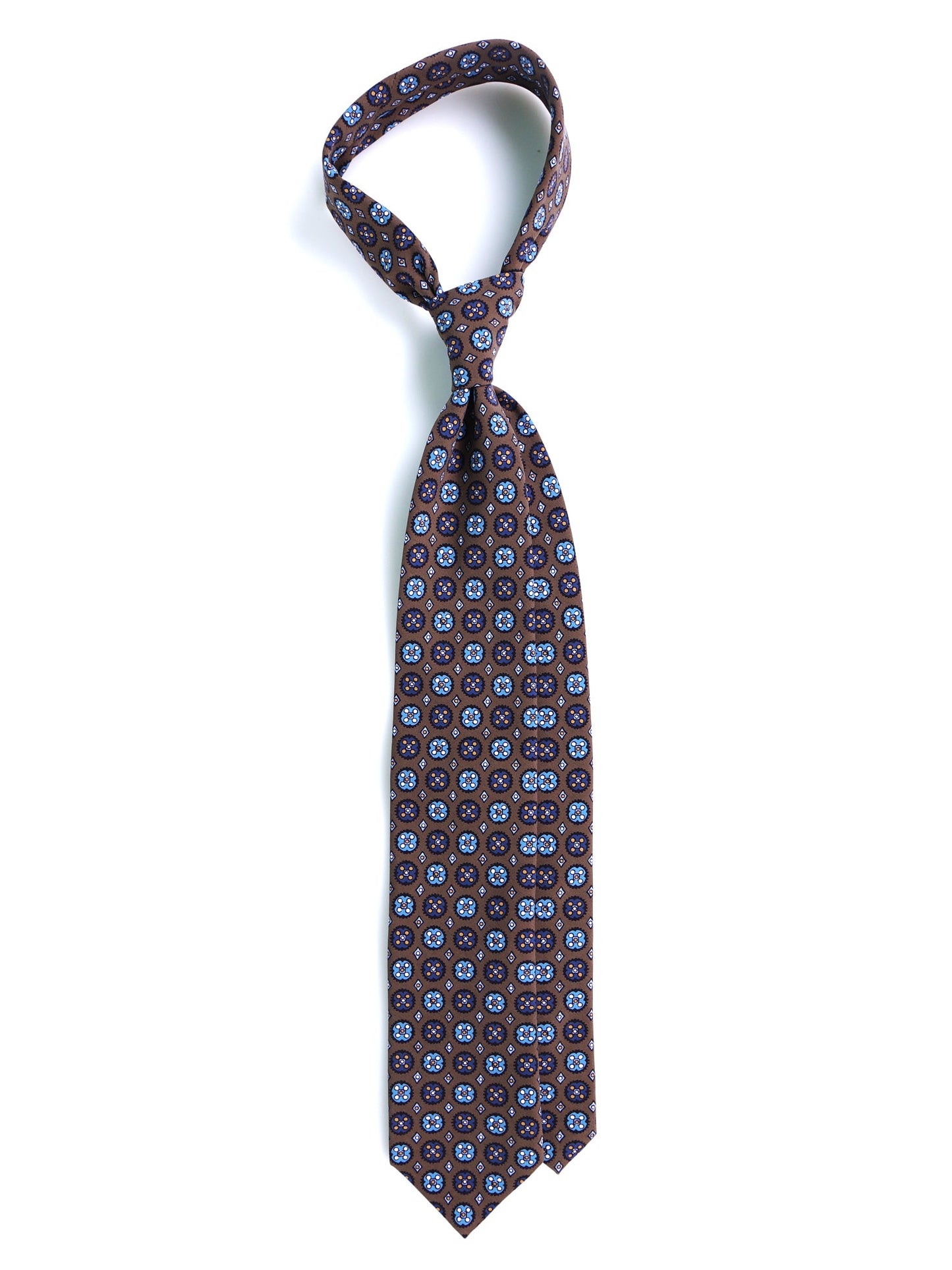 Brown Tie 3 Folds CORLETO in Italian Madder Silk