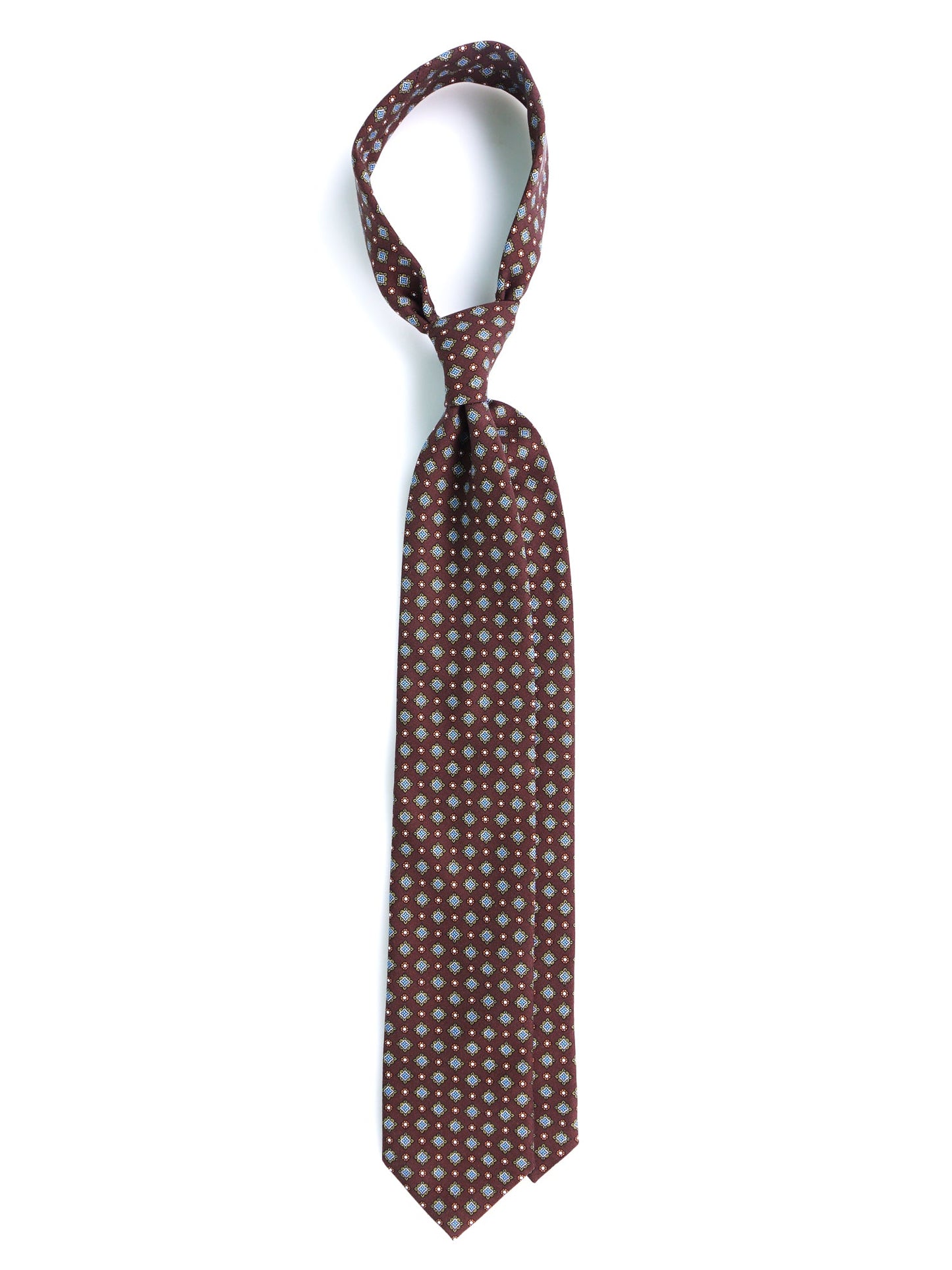 Brown Tie 3 Folds MANTOVA in Italian Madder Silk