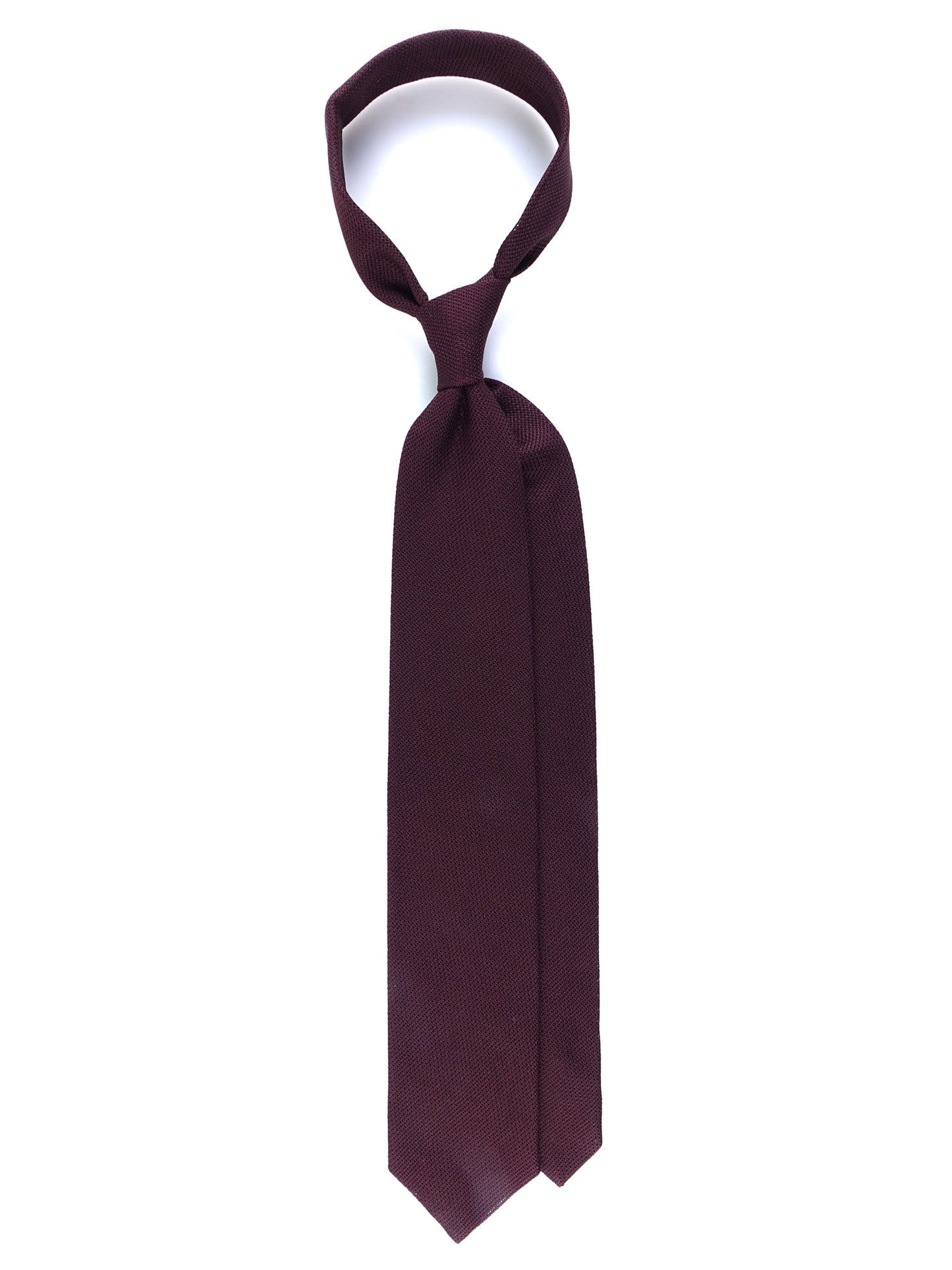 Burgundy real silk grenadine 3 fold tie ONICE