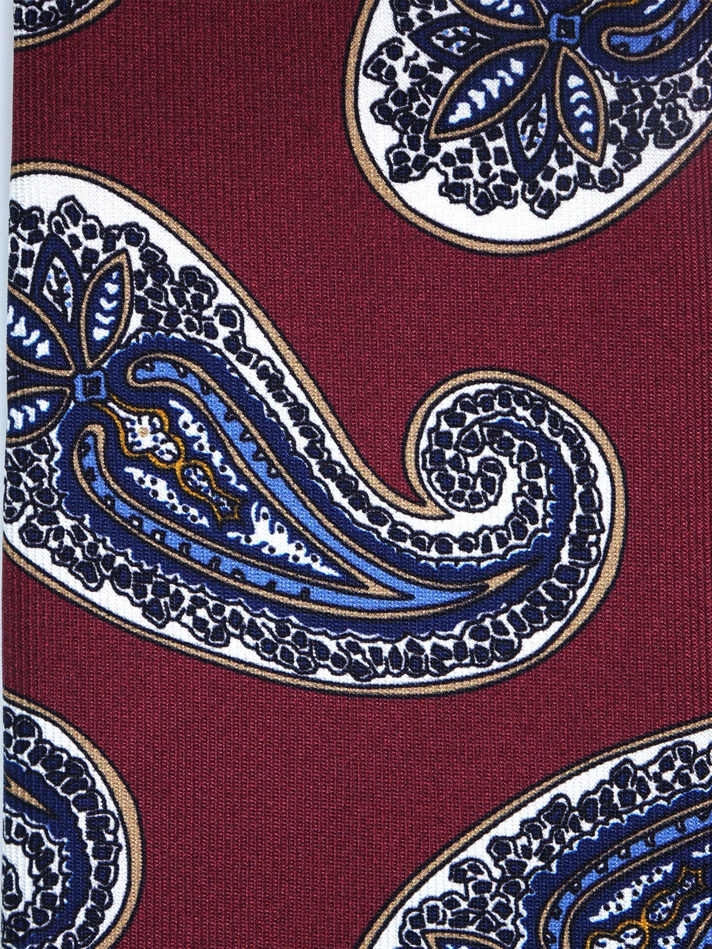 Burgundy Tie 3 Folds WONDER in Printed English Silk